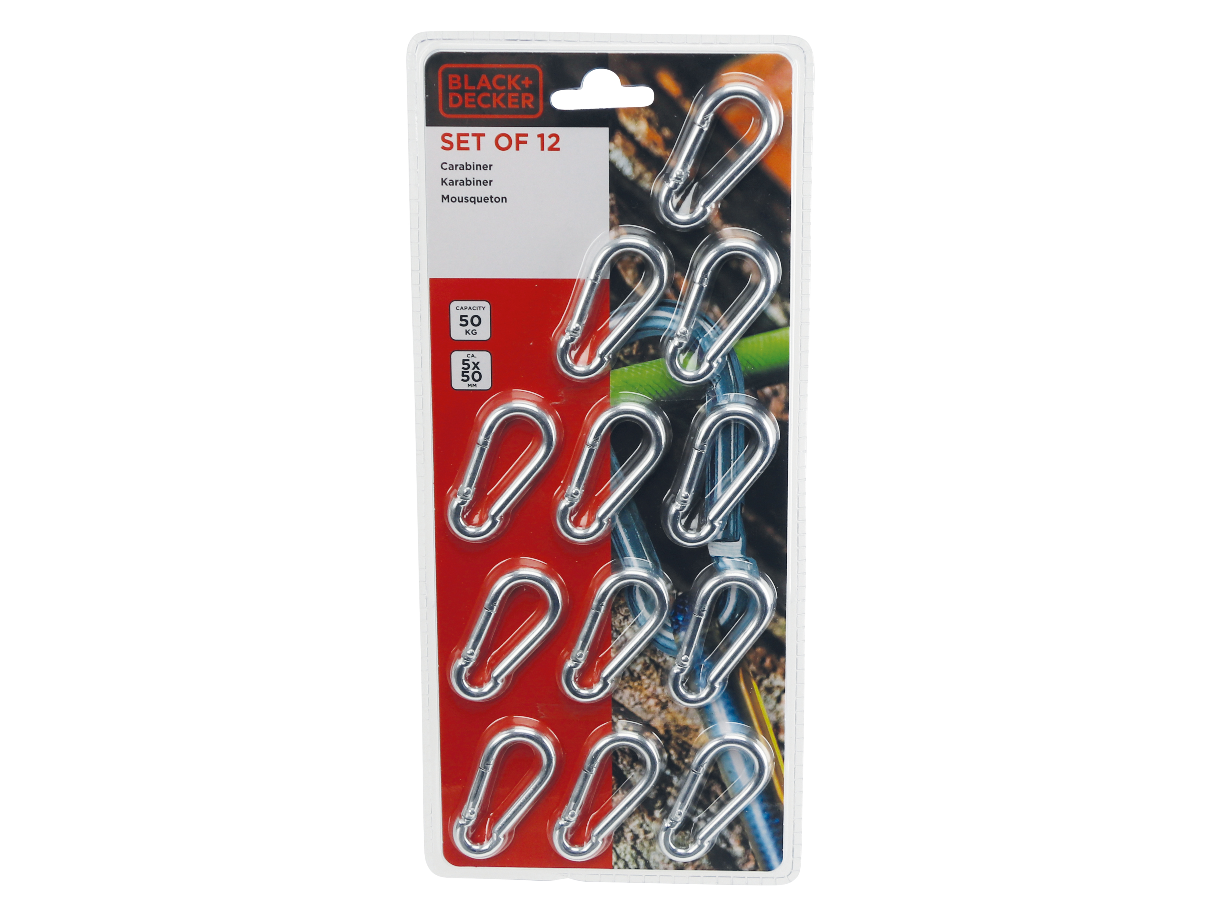 BLACK & DECKER, Karabiner-Set, 12-teilig BLACK+DECKER, Karabiner-Set, 12-teilig