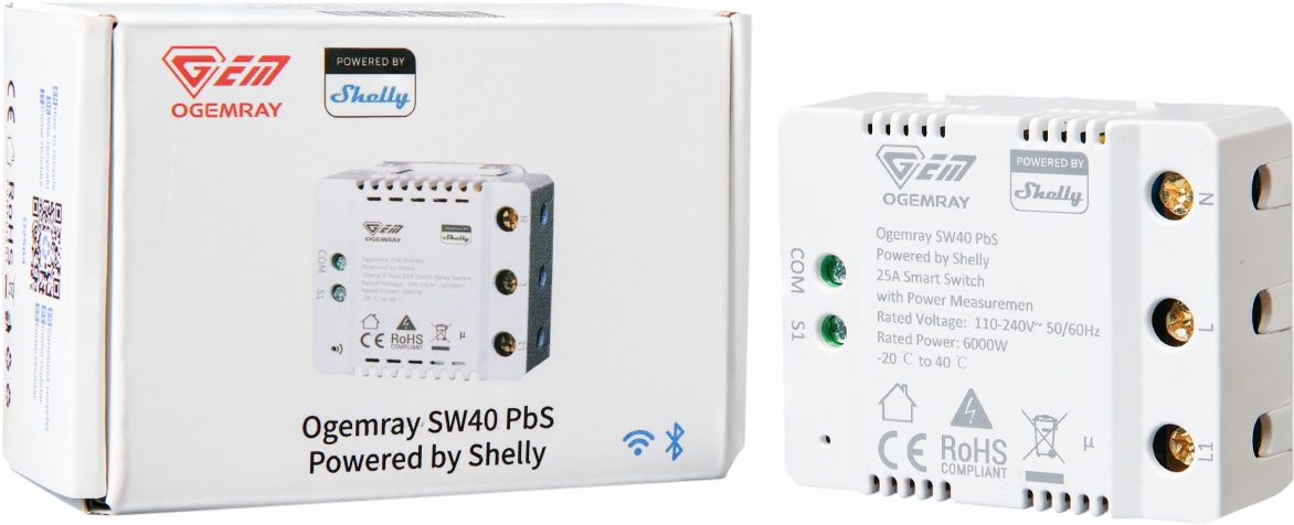 OGEMRAY Shelly Relais Smart Relay 25A SHELLY OGEMRAY Relais Smart Relay 25A