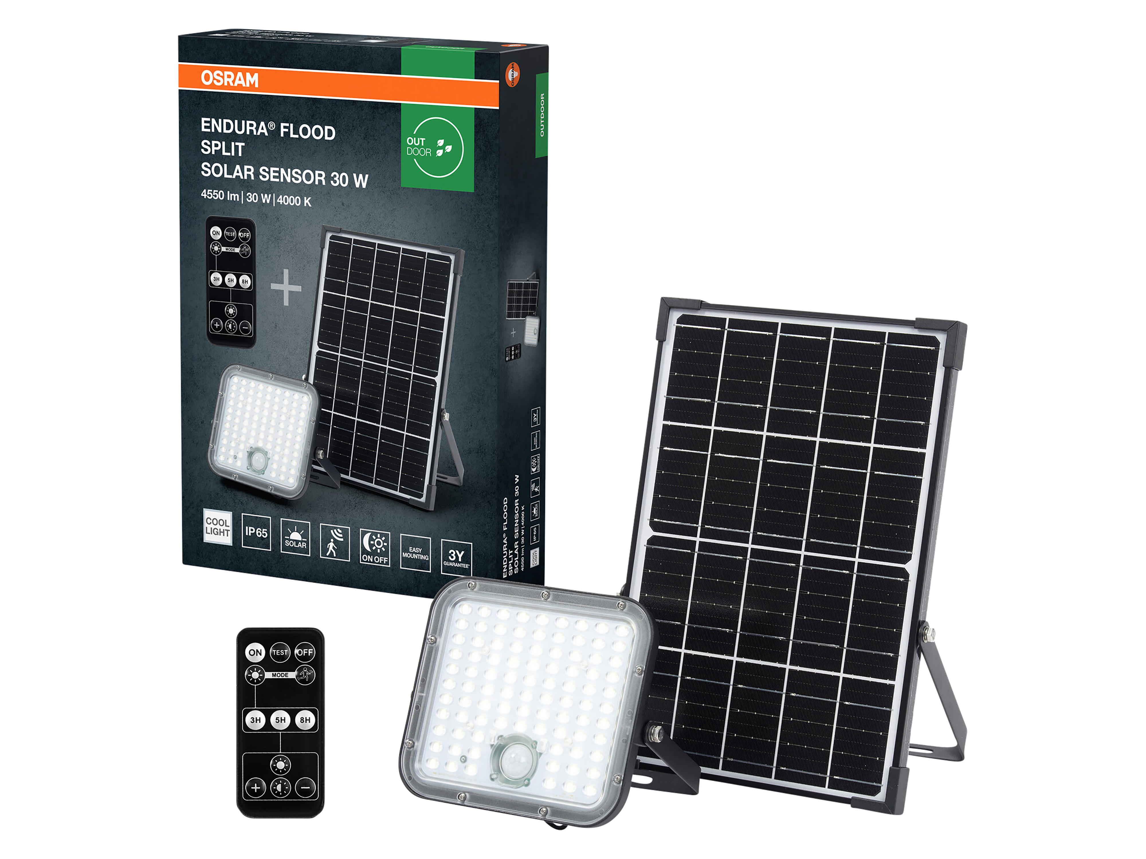 OSRAM Solar LED-Fluter, 30W, 4500lm, 4000K, schwarz Solar LED-Fluter OSRAM, 30W, 4500lm, 4000K, schwarz