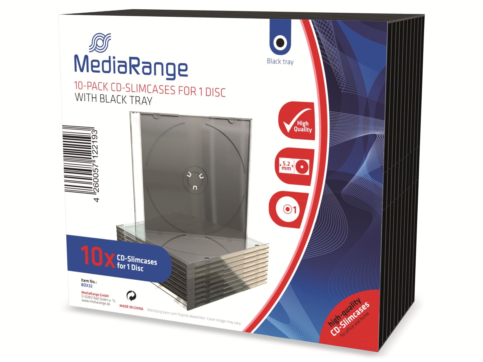 MEDIARANGE CD-Leerhüllen, Slim, 10er Pack, schwarz/transparent MEDIARANGE CD-Leerhüllen, Slim, 10er Pack, schwarz/transparent