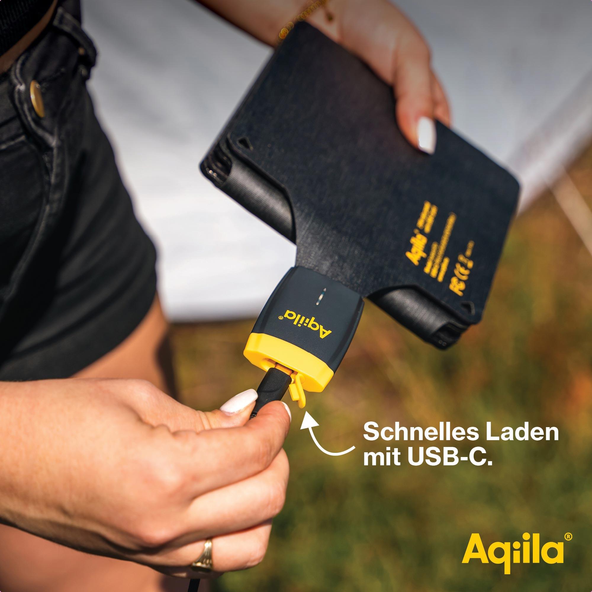 AQIILA Solarpanel Sunbird P21, 21 W, USB-C, schwarz AQIILA Solarpanel Sunbird P21, 21 W, USB-C, schwarz