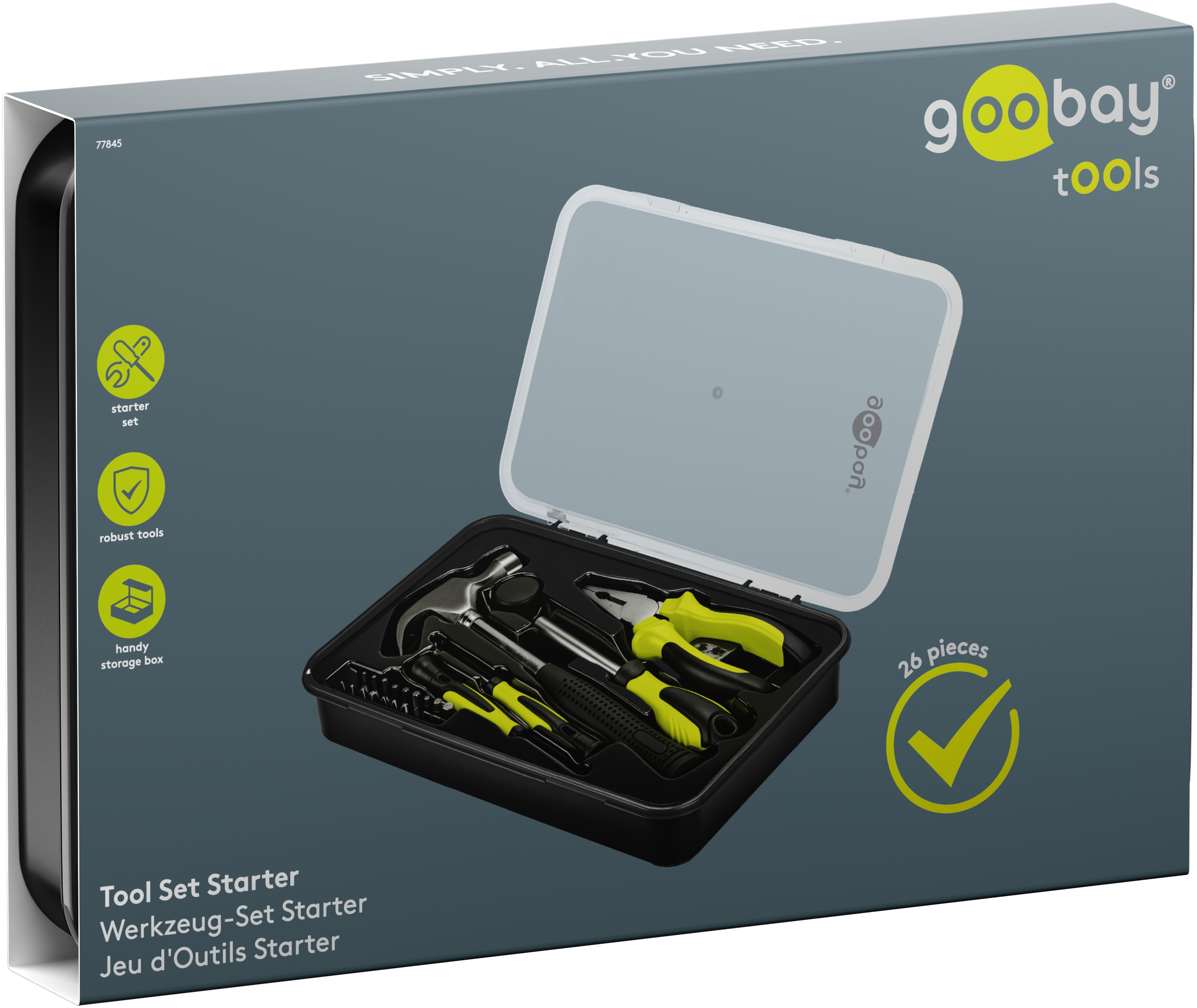 GOOBAY TOOLS Werkzeug-Set Starter, 77845, 26-teilig GOOBAY TOOLS Werkzeug-Set Starter, 77845, 26-teilig