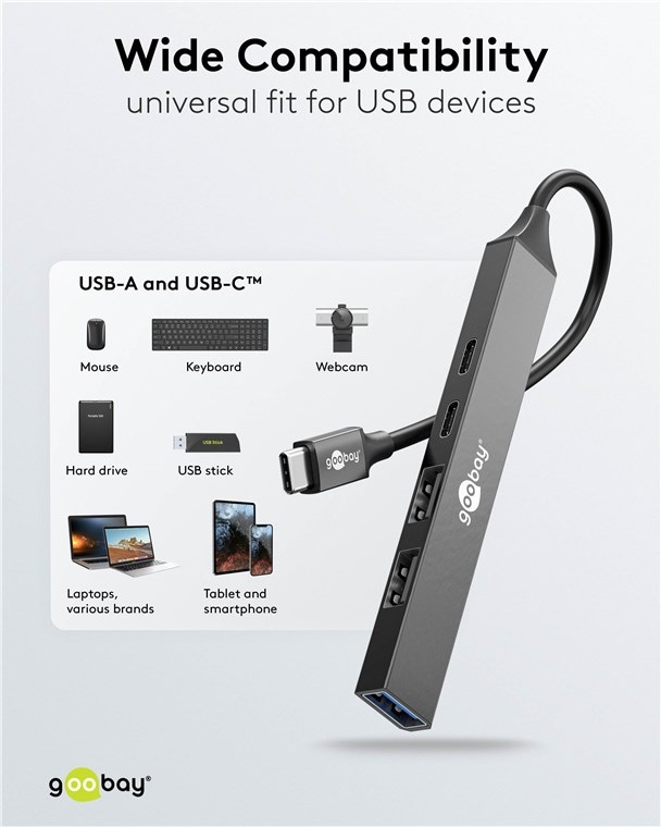GOOBAY USB-C Hub 74460 Slim 5 Port USB-C auf USB-A GOOBAY USB-C Hub 74460 Slim 5 Port USB-C auf USB-A