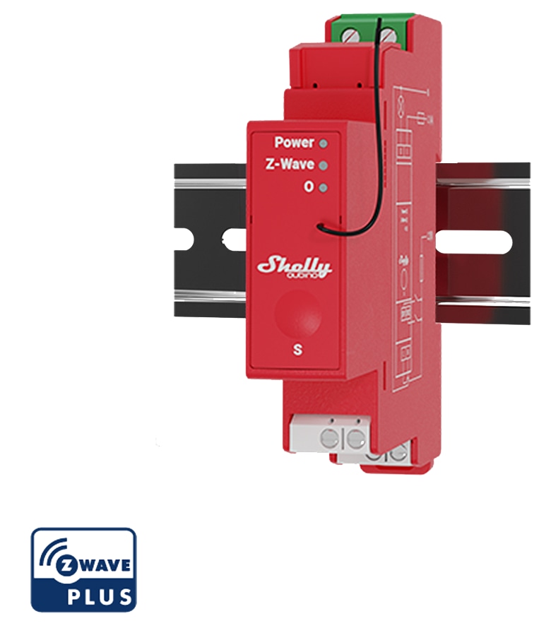 SHELLY Relais Wave Pro 1PM, Hutschiene, Messfunktion, rot SHELLY Relais Wave Pro 1PM, Hutschiene, Messfunktion, rot