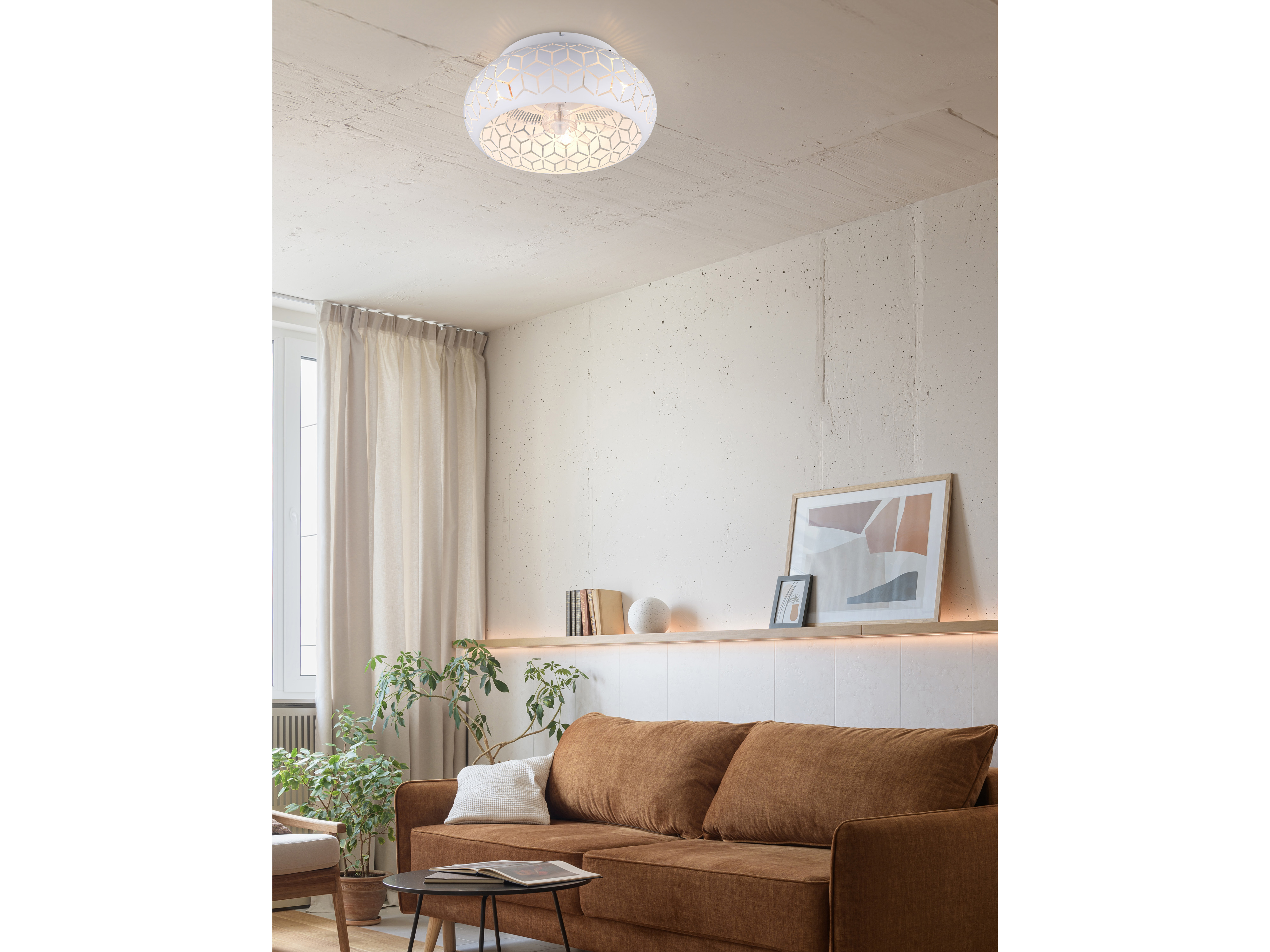 REALITY Deckenleuchte mit Ventilator Bidar R61574031, für 3x E27 max. 10 Watt, IP20, weiß REALITY Deckenleuchte mit Ventilator Bidar R61574031, für 3 x E27 max. 10 Watt, IP20, weiß