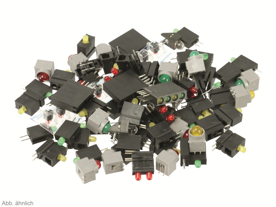 Sortiment gesockelte LEDs, 100 LEDs Sortiment gesockelte LEDs, 100 LEDs