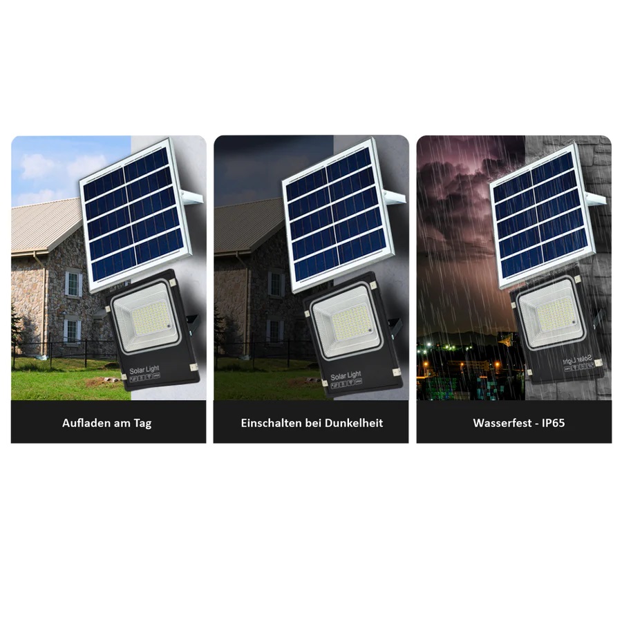 LUXULA Solar LED-Fluter, Akku, 6W PV, Fernbedienung, 6W, 700lm, 6500K LUXULA Solar LED-Fluter, Akku, 6W PV, Fernbedienung, 50W, 700lm, 6500K