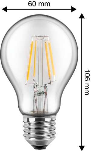 BLULAXA LED-Filament-Lampe, A60, EEK: E, E27, 7 W, 810 lm, 2700 K, 5 Stück BLULAXA LED-Filament-Lampe, A60, EEK: E, E14, 7 W, 810 lm, 2700 K, 5 Stück