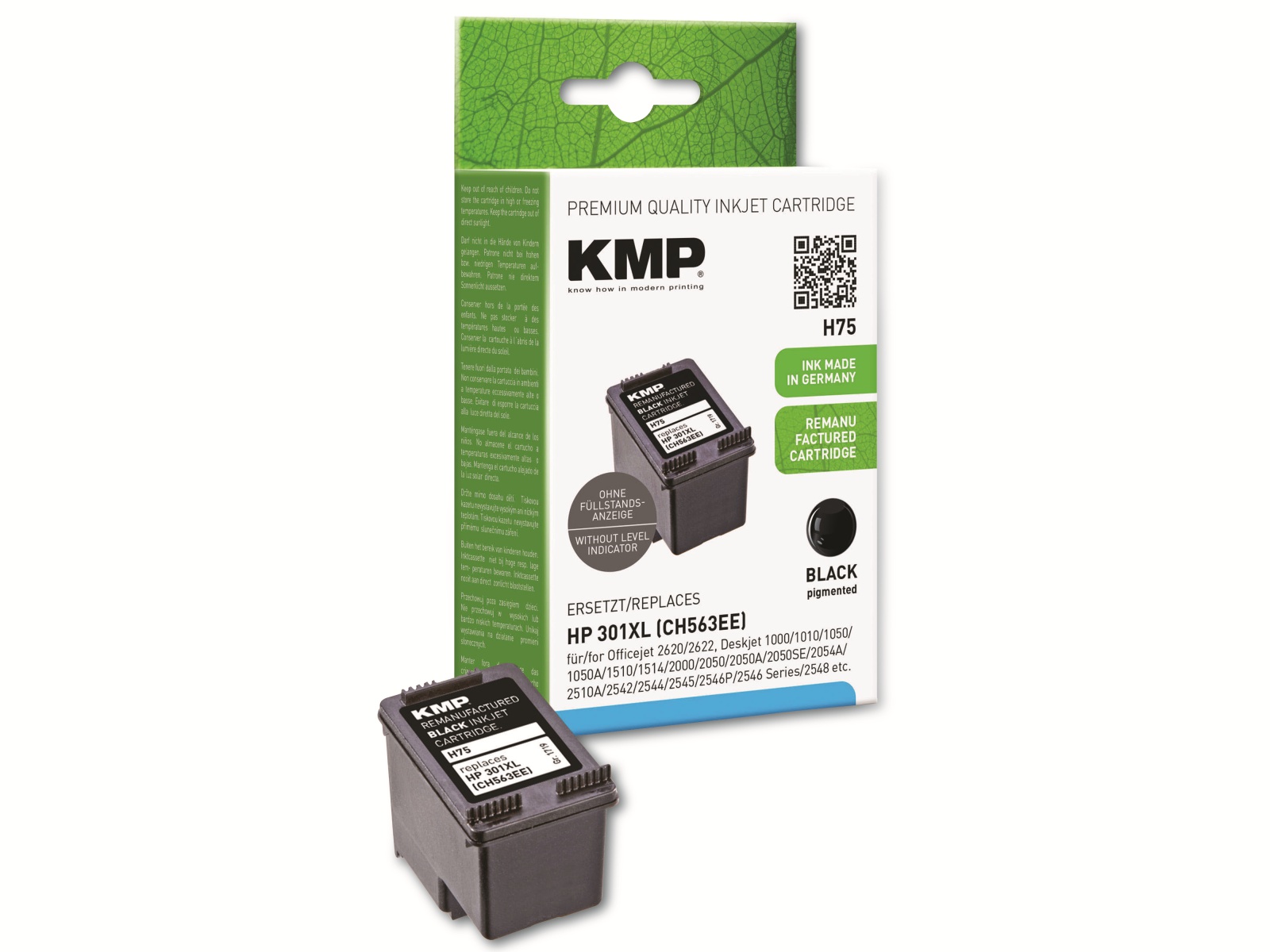 KMP Tintenpatrone kompatibel für HP 301XL (CH563EE), schwarz KMP Tintenpatrone kompatibel für HP 301XL (CH563EE), schwarz
