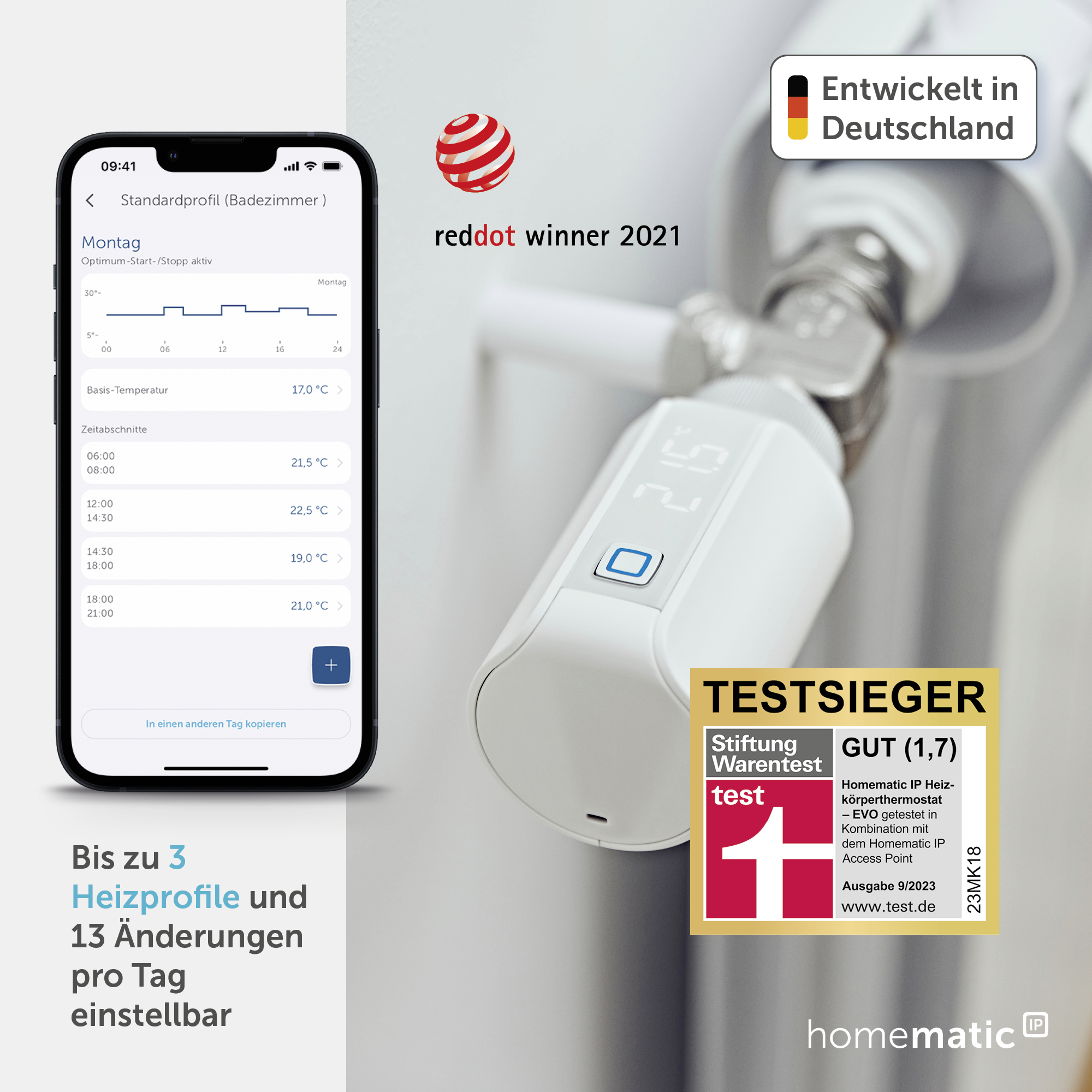 HOMEMATIC IP 155105A0, Heizkörperthermostat EVO HOMEMATIC IP 155105A0, Heizkörperthermostat EVO