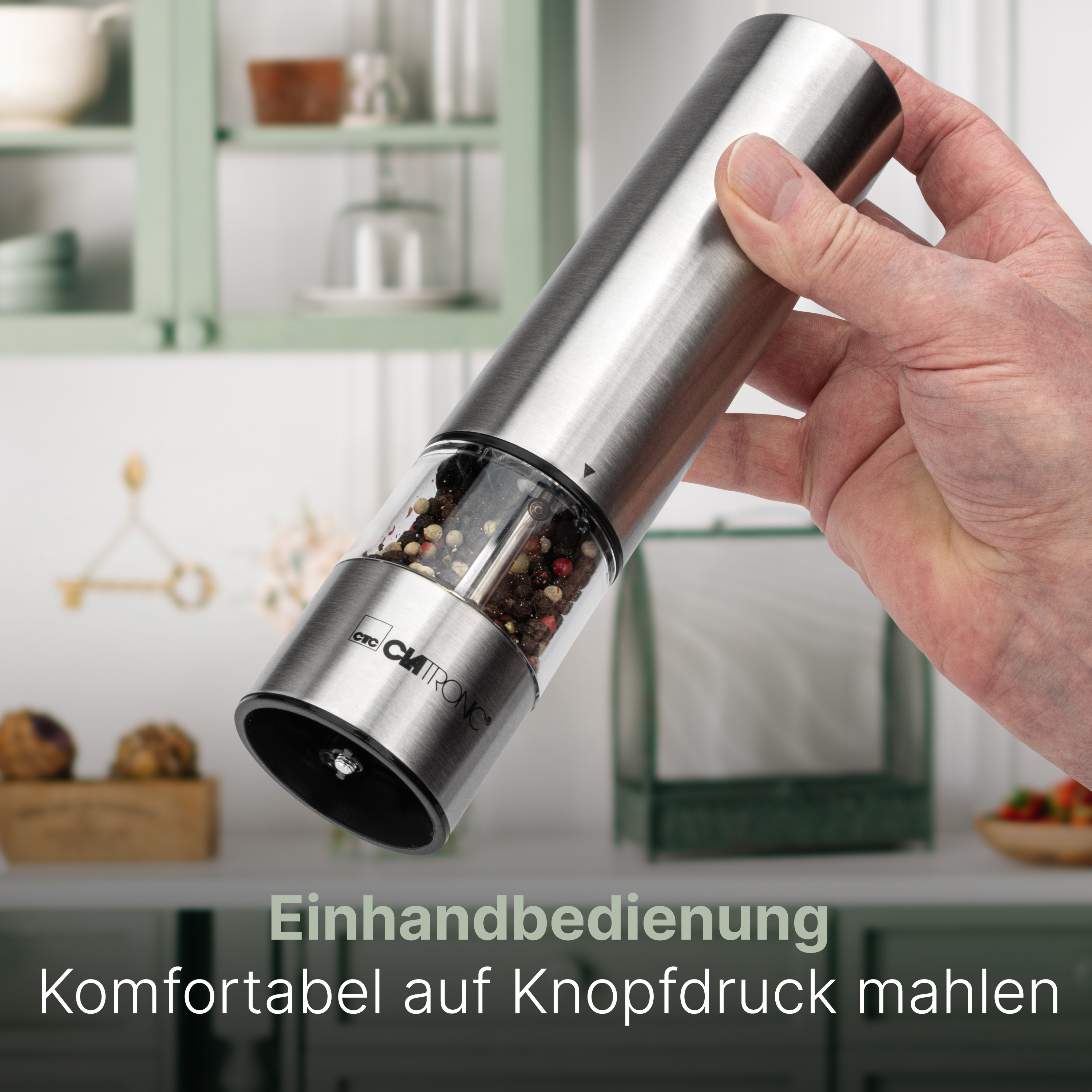 CLATRONIC Salz & Pfeffermühle PSM 3004 N, elektrisch, mit Licht, Karamik-Mahlwerk CLATRONIC Salz & Pfeffermühle PSM 3004 N, elektrisch, mit Licht, Karamik-Mahlwerk