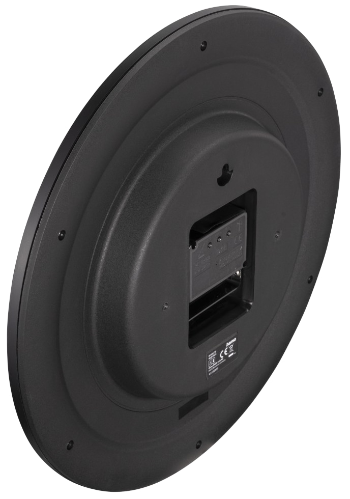HAMA DCF-Funkwanduhr "Teneriffa", Ø 30cm" mit Datum- und Themeraturanzeige, schwarz