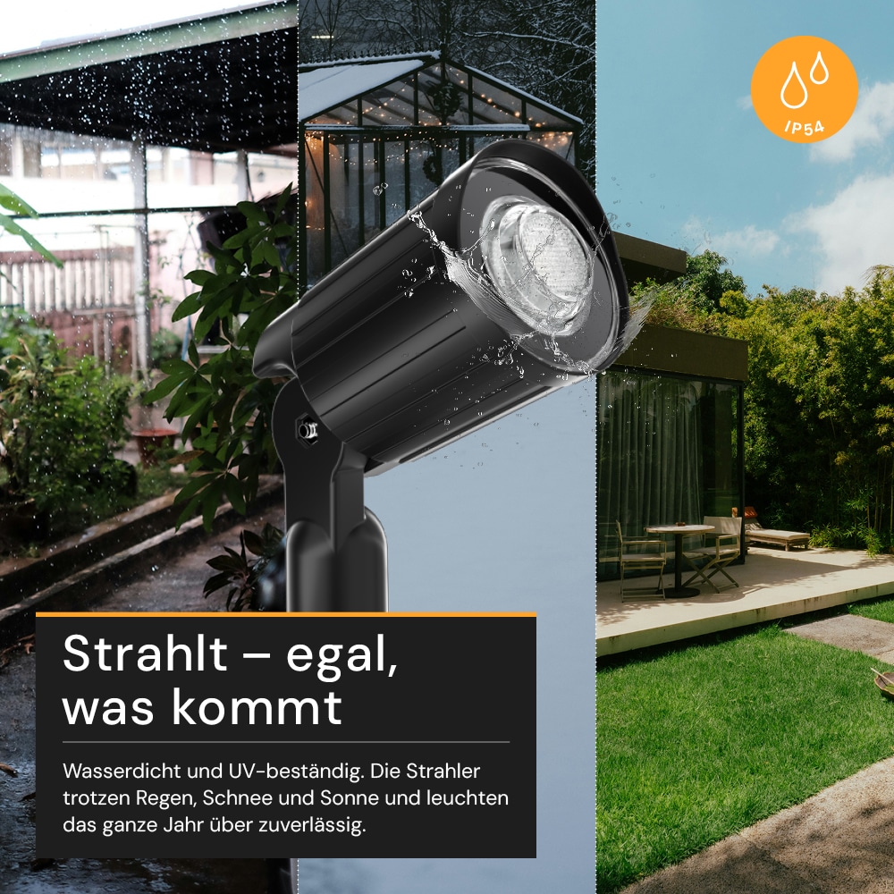 LUXULA Solar LED-Gartenleuchten Set, 5W, 3000K, 200lm, warmweiß, IP54, schwarz, 4 Stück LUXULA Solar LED-Gartenleuchten Set, 5W, 3000K, 200lm, warmweiß, IP54, schwarz, 4 Stück