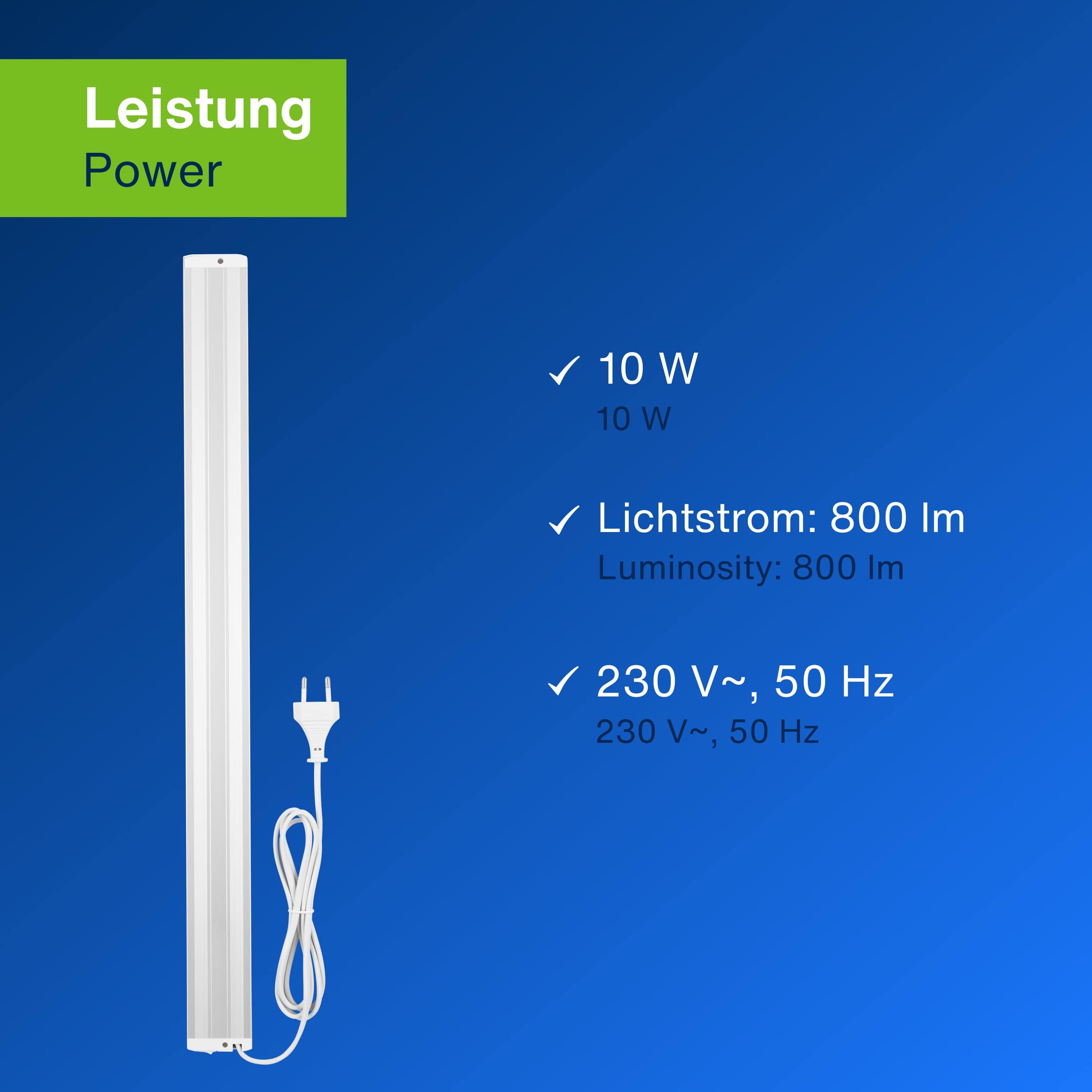 REV LED-Unterbauleuchte Alu, 10W, 3000K, 800lm, warmweiß, IP20, 60 cm REV LED-Unterbauleuchte Alu, 10W, 3000K, 800lm, warmweiß, IP20, 60 cm