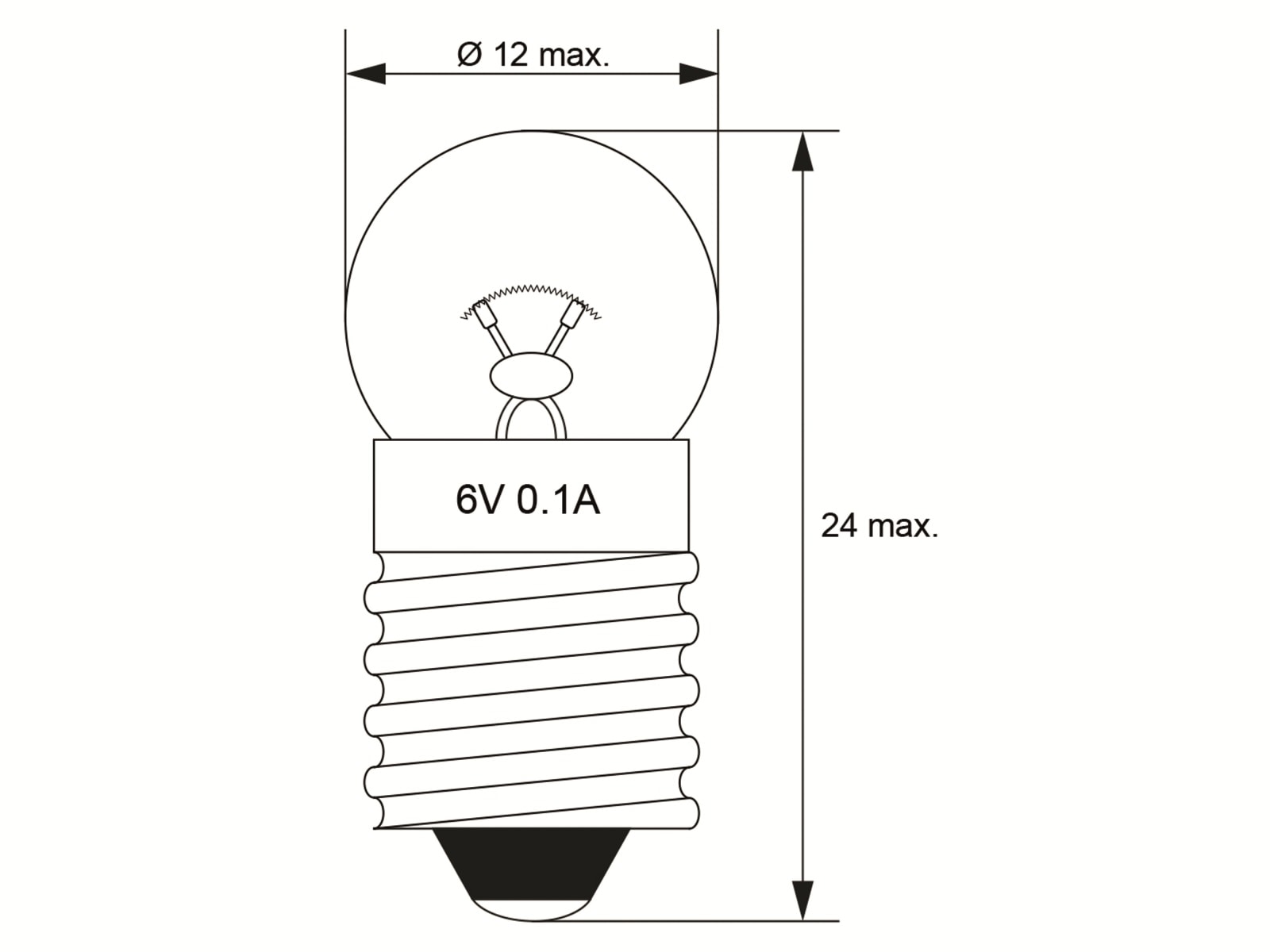 GOOBAY Taschenlampenbirne, 9579, G11 Kugel, E10, 6 V, 0.6 W GOOBAY Taschenlampenbirne, 9579, G11 Kugel, E10, 6 V, 0.6 W