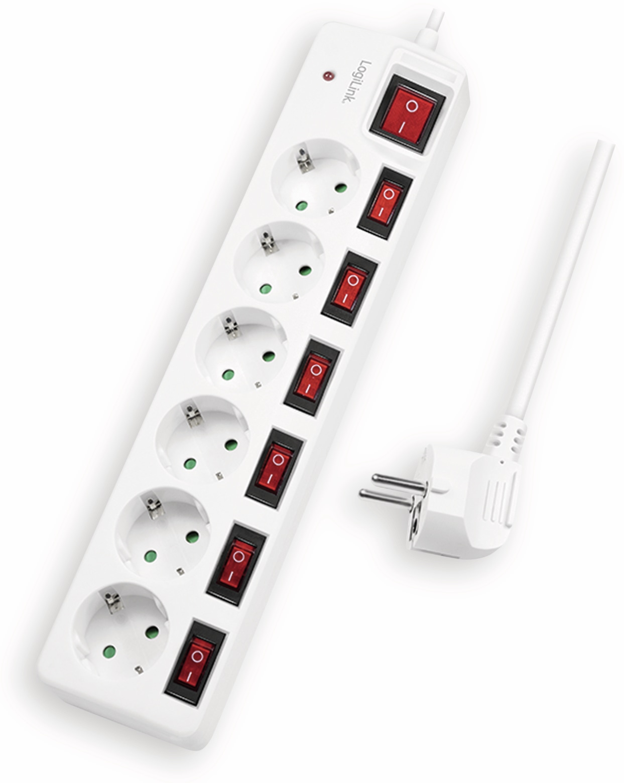 LOGILINK Steckdosenleiste LPS250, 6-fach, weiß LOGILINK Steckdosenleiste LPS250, 6-fach, weiß