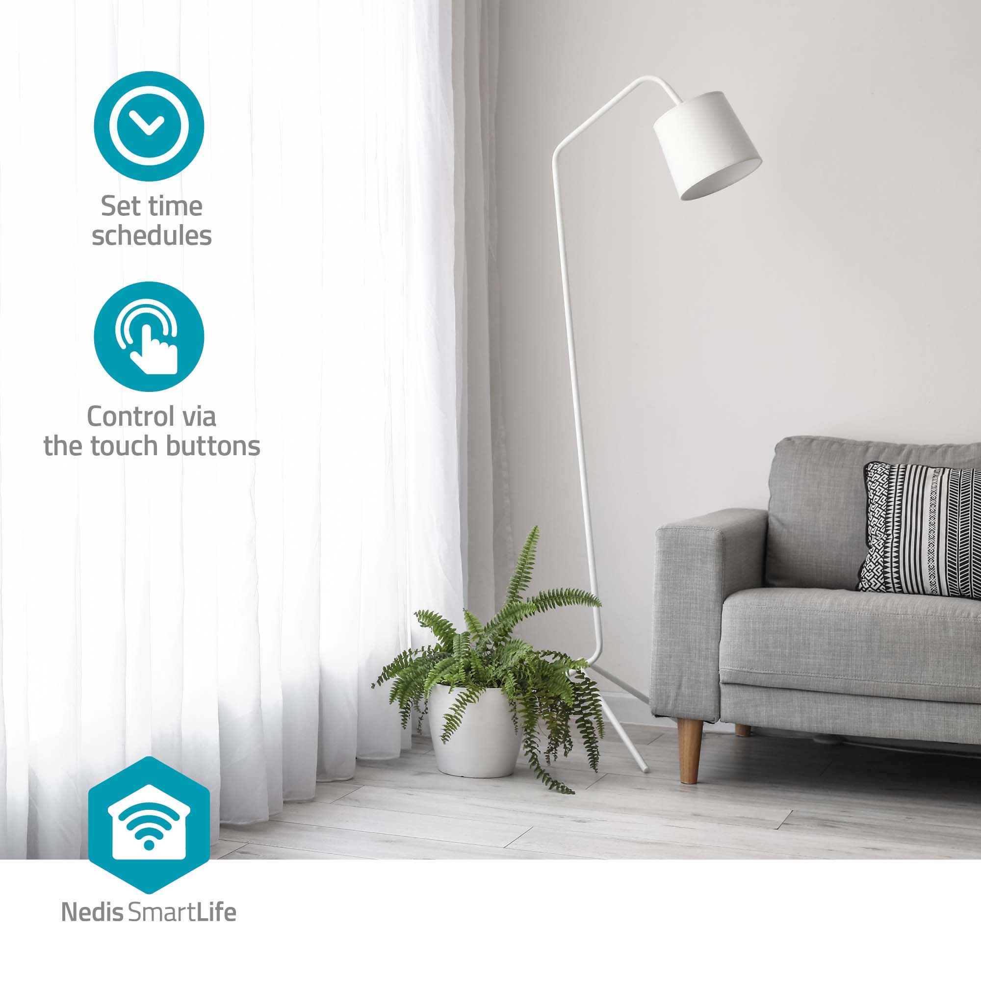 NEDIS Wandschalter SmartLife, Vohänge, Rolläden und Sonnenblenden, weiß NEDIS Wandschalter SmartLife, Vohänge, Rolläden und Sonnenblenden, weiß