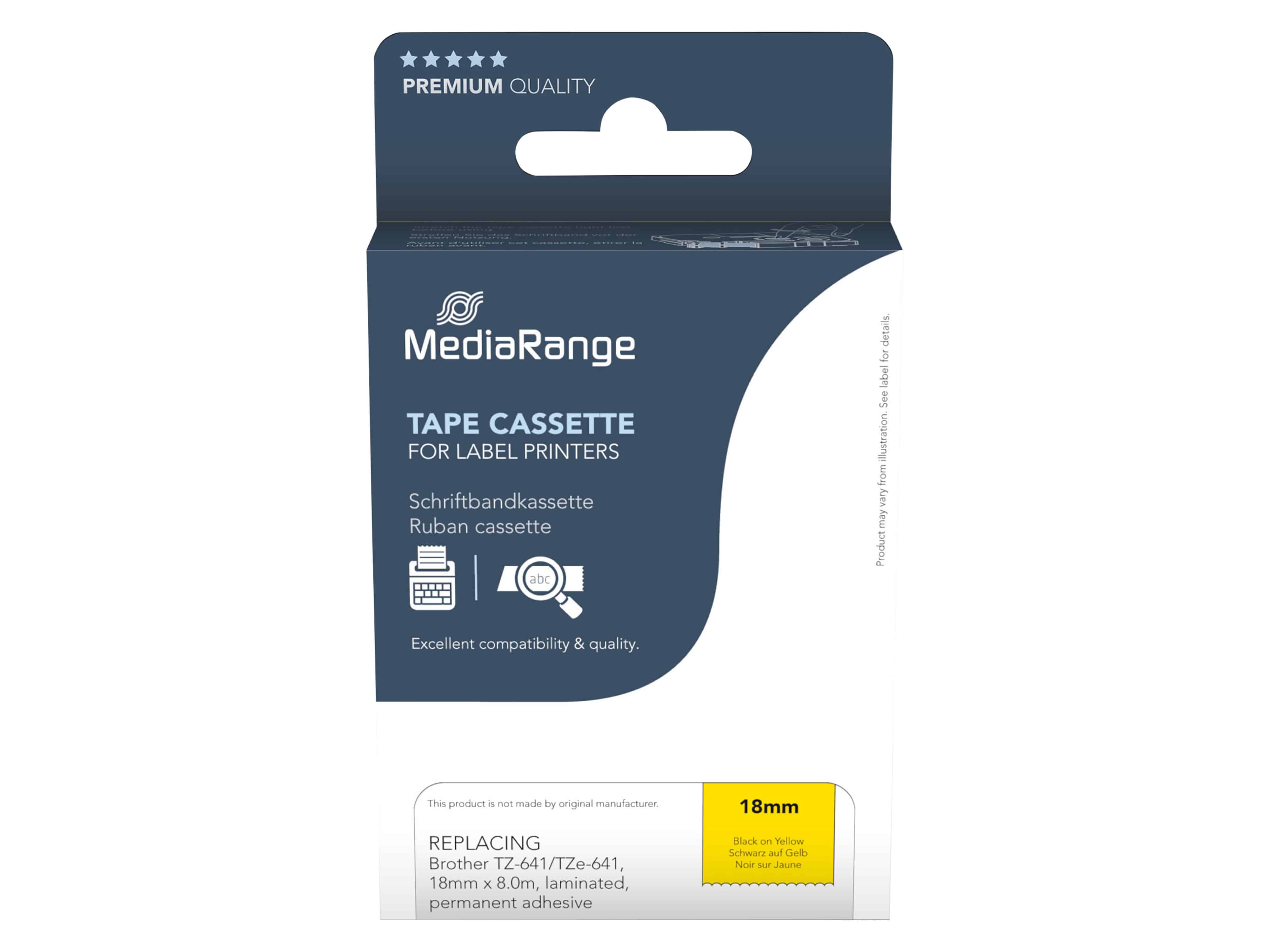 MEDIARANGE Schriftband MRBTZ641, ersetzt Brother TZ-641/TZe-641 MEDIARANGE Schriftband MRBTZ641, ersetzt Brother TZ-641/TZe-641