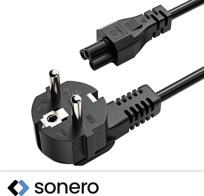 SONERO Netzkabel Schutzkontaktstecker, X-SKW-C5G-010B, 90°, schwarz, 1m SONERO Netzkabel Schutzkontaktstecker, X-SKW-C5G-010B, 90°, schwarz, 1m