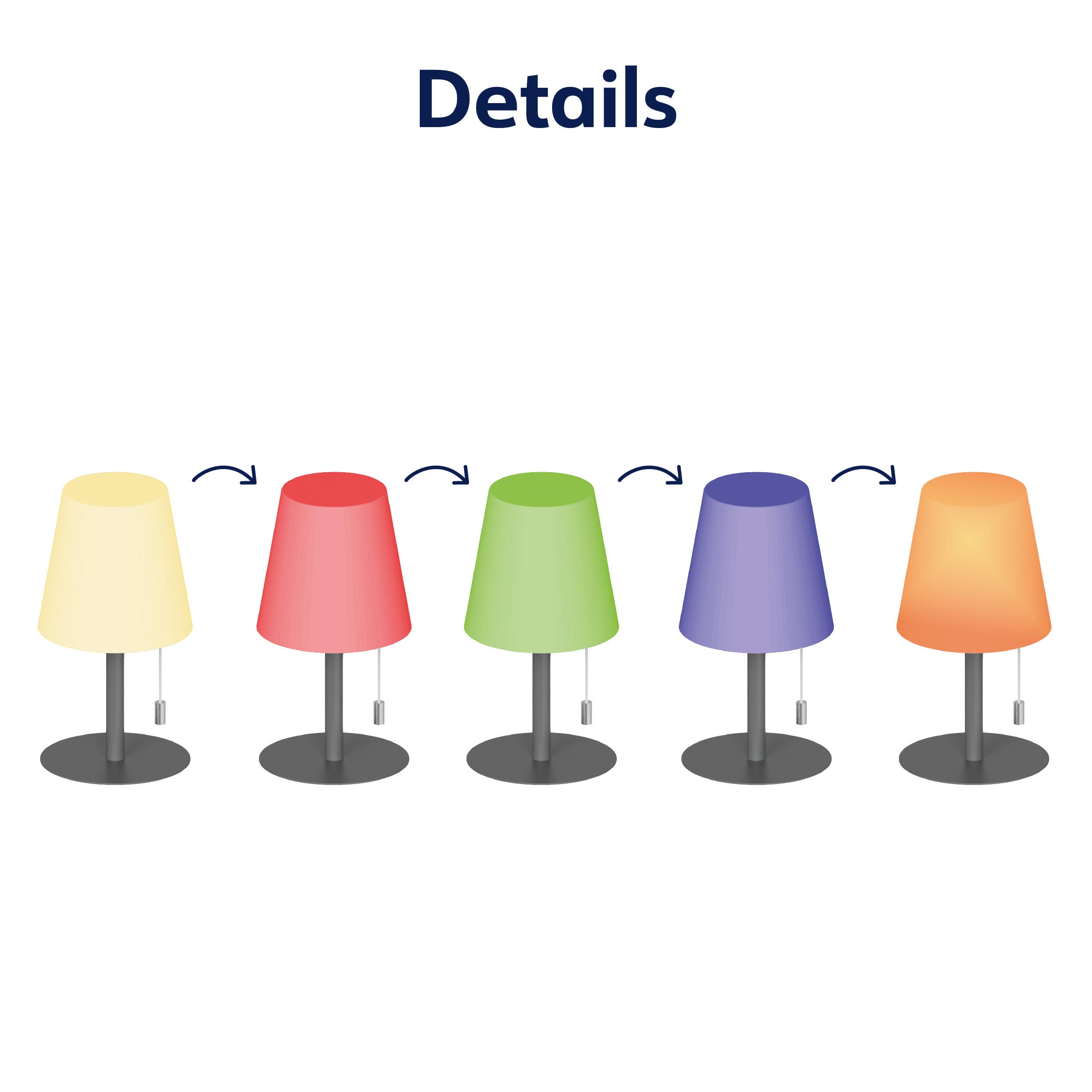 MÜLLER-LICHT LED-Akku-Tischleuchte CEDA, 2W, 200lm, RGB + weiß, grau MÜLLER-LICHT LED-Akku-Tischleuchte CEDA, 2W, 200lm, RGB + weiß, grau
