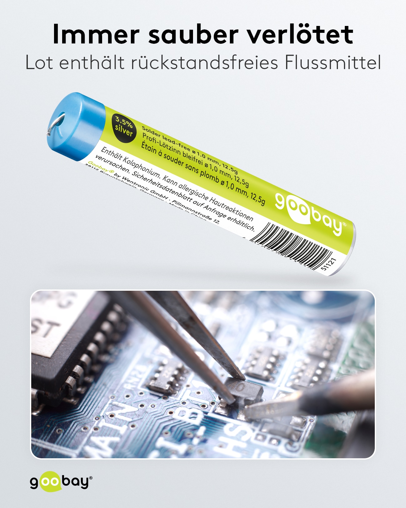 GOOBAY Lötzinn Pro, 12,5 g, Ø 1,0 mm GOOBAY Lötzinn Pro, 12,5 g, Ø 1,0 mm