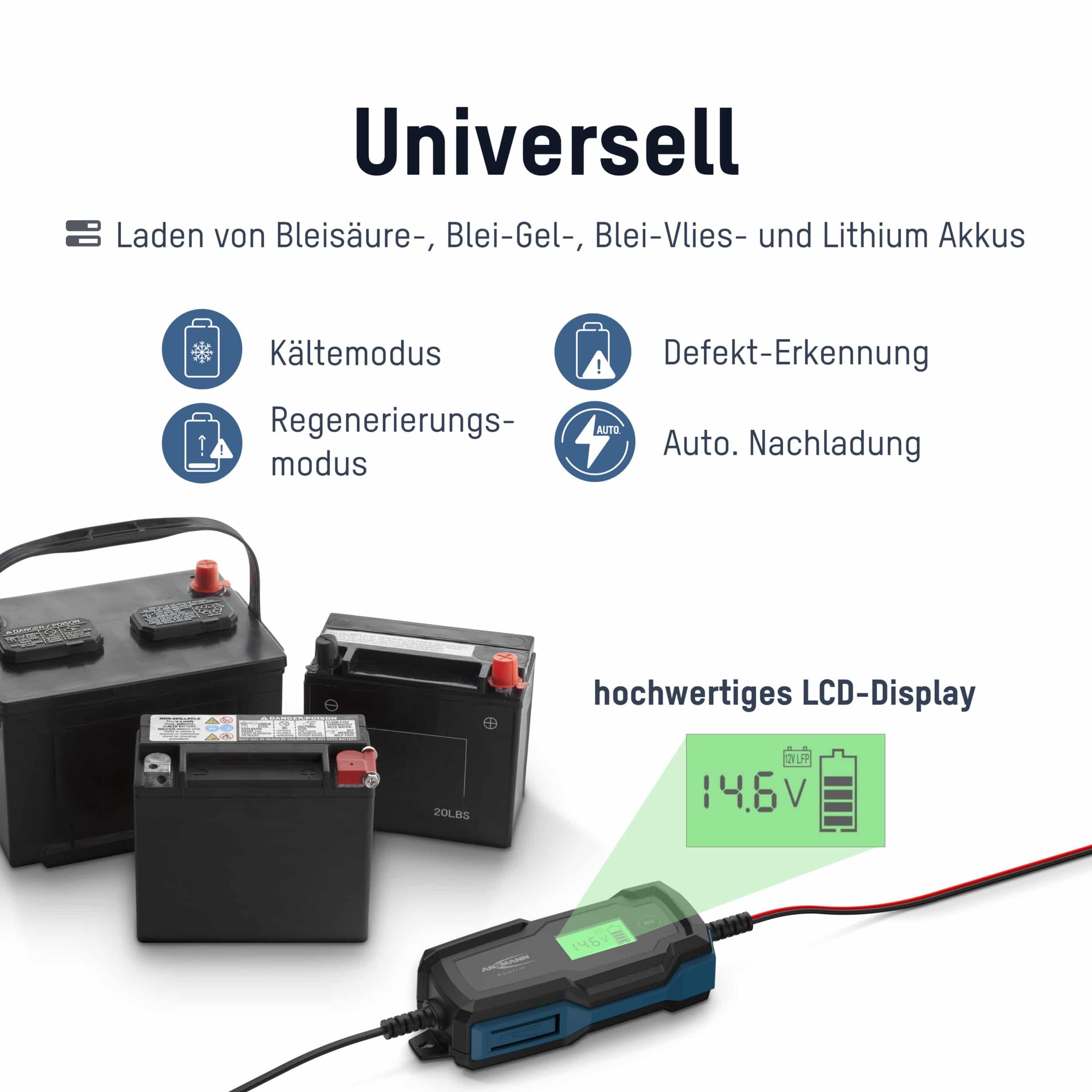ANSMANN Autobatterie-Ladegerät, 1001-0144, Bleiladegerät, BC 6...12 V-, 4 A ANSMANN Autobatterie-Ladegerät, 1001-0144, Bleiladegerät, BC 6...12 V-, 4 A