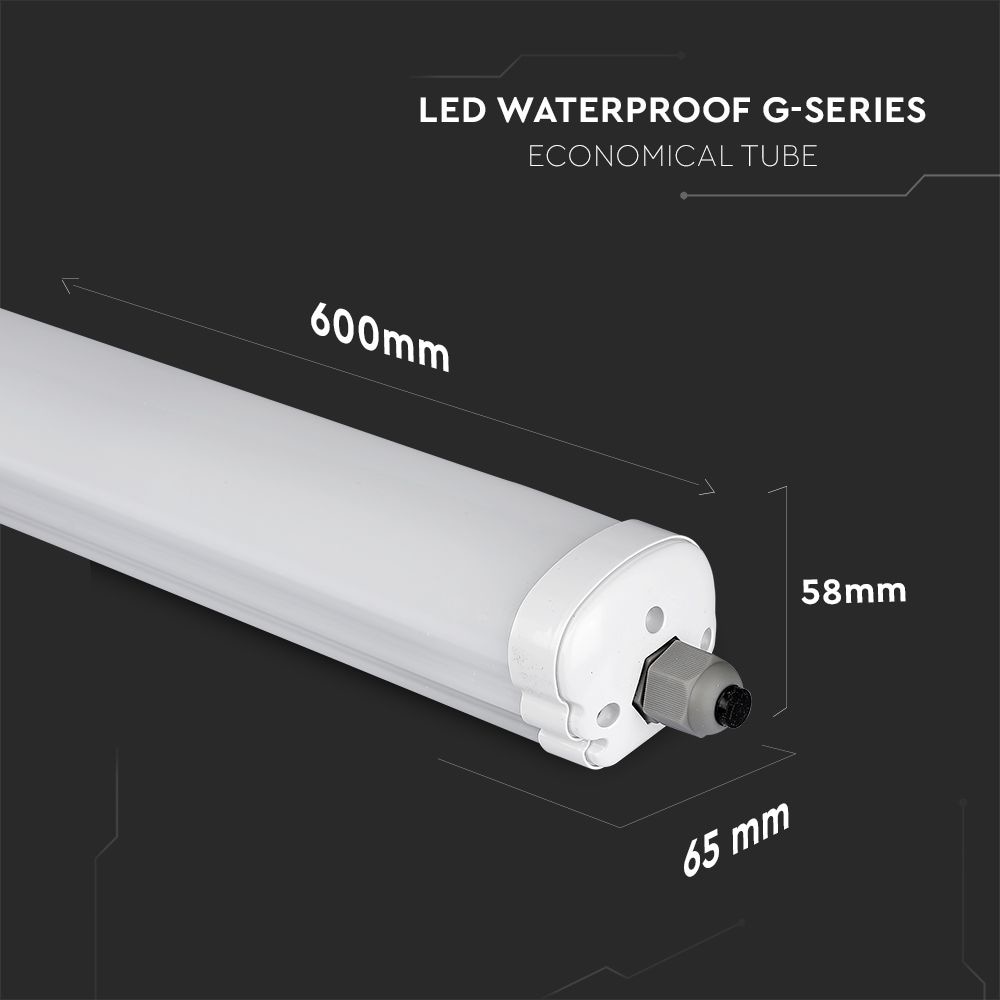 V-TAC LED-Feuchtraumwannenleuchte VT-6076, 18W, 6500K, EEK: E, 2160lm, kaltweiß, IP65, 60 cm V-TAC LED-Feuchtraumwannenleuchte VT-6076, 18W, 6500K, EEK: E, 2160lm, kaltweiß, IP65, 60 cm