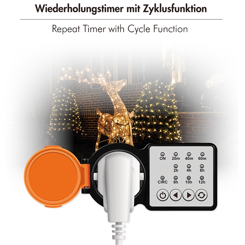 LOGILINK Outdoor Zeitschaltuhr ET0015, CEE 7/3, Timer, IP44, 3600 W, schwarz/orange Outdoor Zeitschaltuhr LOGILINK, CEE 7/3, Timer, IP44, 3600 W, schwarz/orange