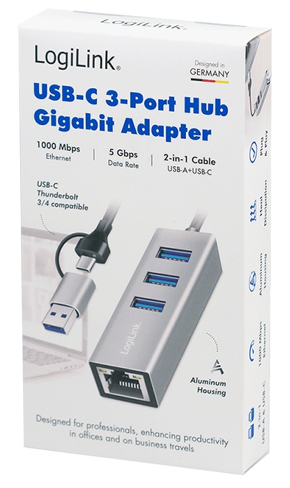LOGILINK USB3.2 Hub UA0440 4-Port silber LOGILINK USB3.2 Hub UA0440 4-Port silber