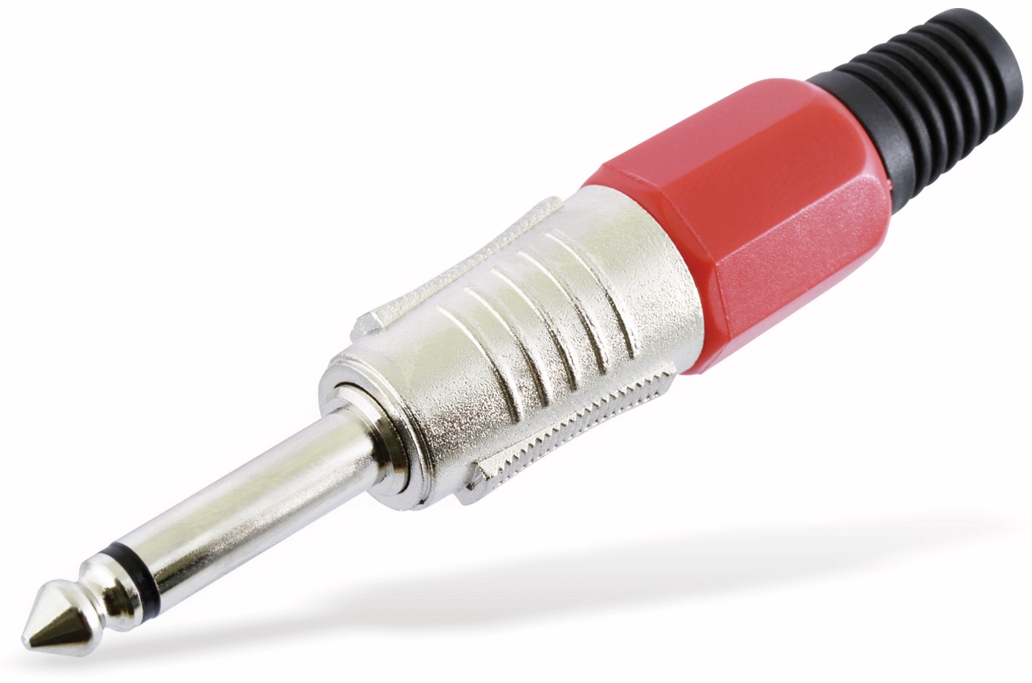Klinkenstecker, 6,3 mm, mono, rot Klinkenstecker, 6,3 mm, mono, rot