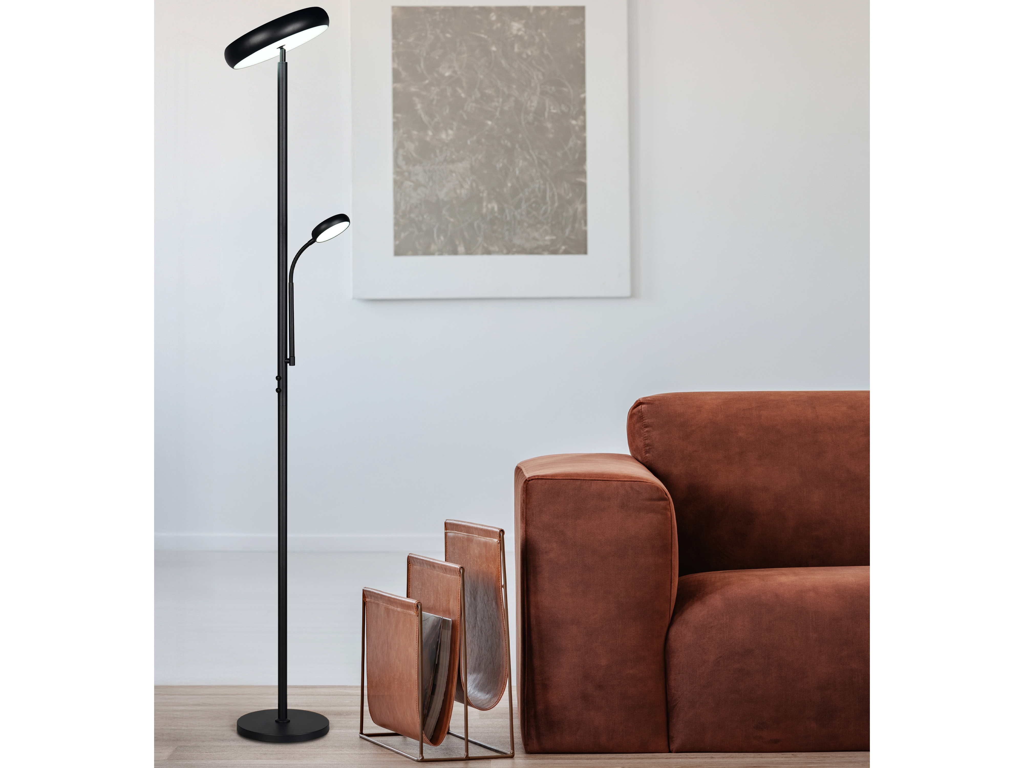 REALITY LED-Stehleuchte Palermo R45741132, 23W, 3000... 6500K, 2500lm, CCT, IP20, schwarz REALITY LED-Stehleuchte Palermo R45741132, 23W, 3000... 6500K, 2500lm, CCT, IP20, schwarz