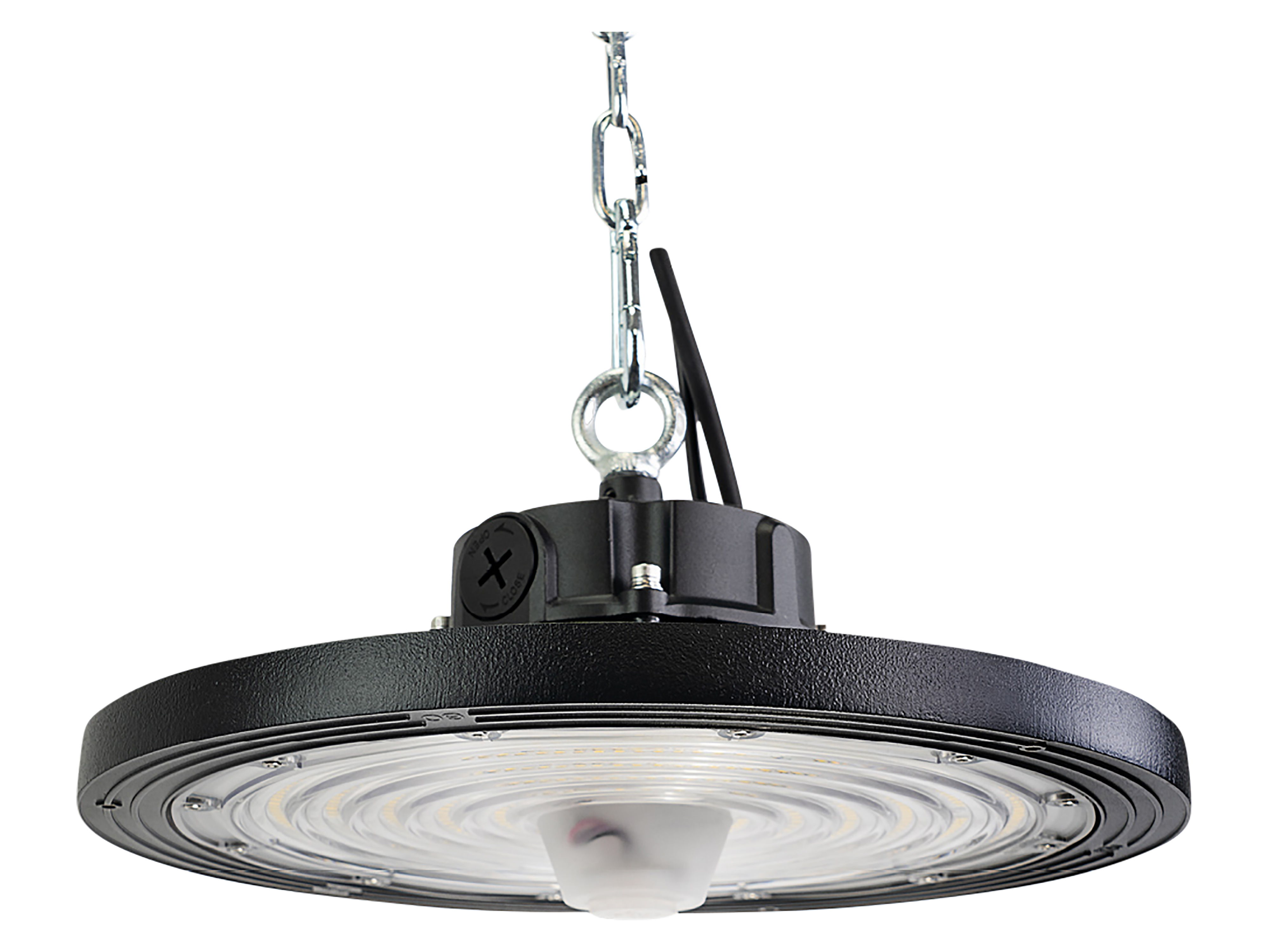 ENOVALITE LED-HighBay-Leuchte, UFO, 120...200 W, CCT, EEK: C, 19200...32000 lm, dimmbar, schwarz ENOVALITE LED-HighBay-Leuchte, UFO, 120...200 W, CCT, EEK: C, 19200...32000 lm, dimmbar, schwarz