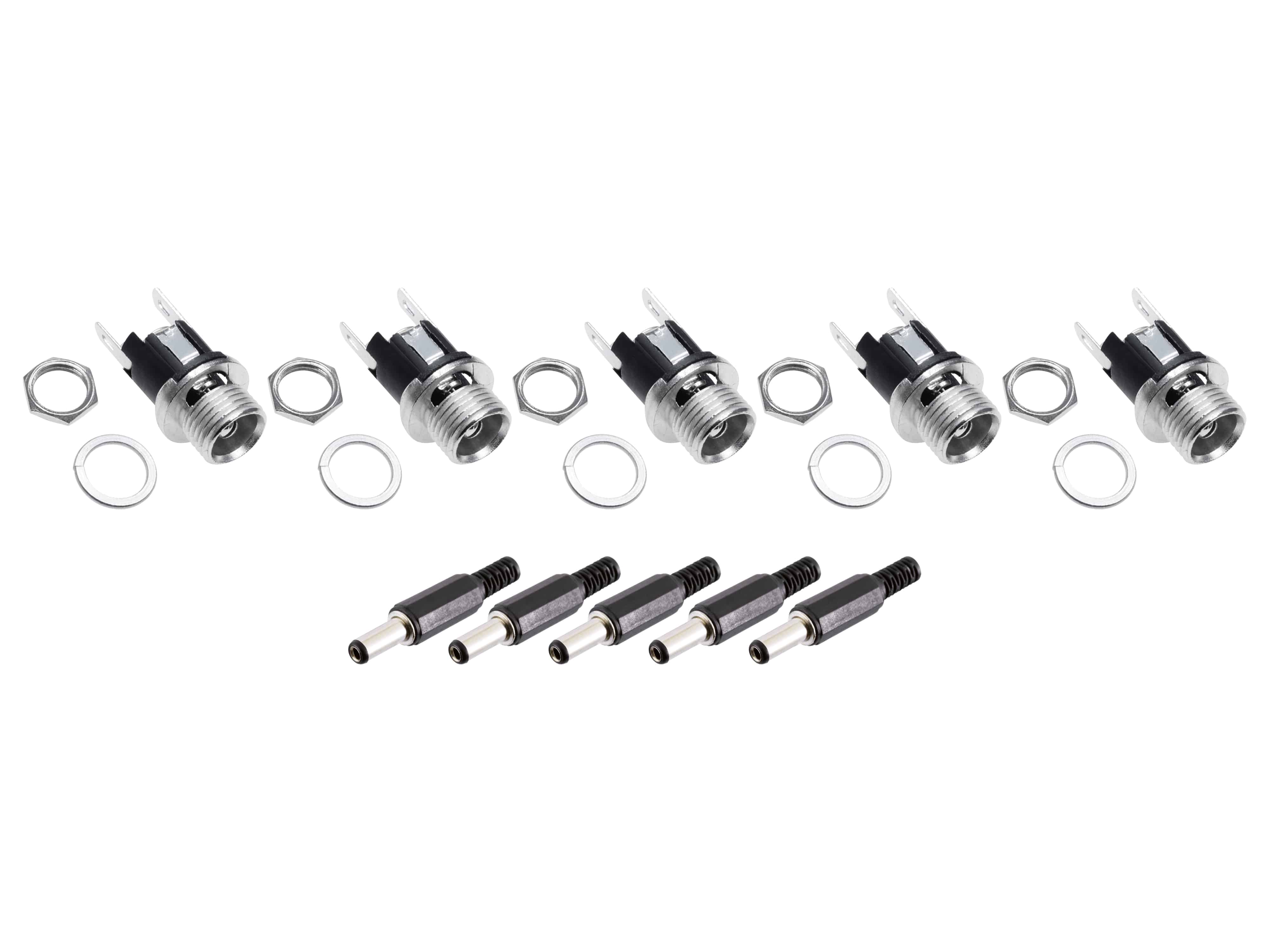 Einbau-Hohlbuchse & Hohlstecker Set, 5,5/2,5 Einbau-Hohlbuchse & Hohlstecker Set, 5,5/2,5