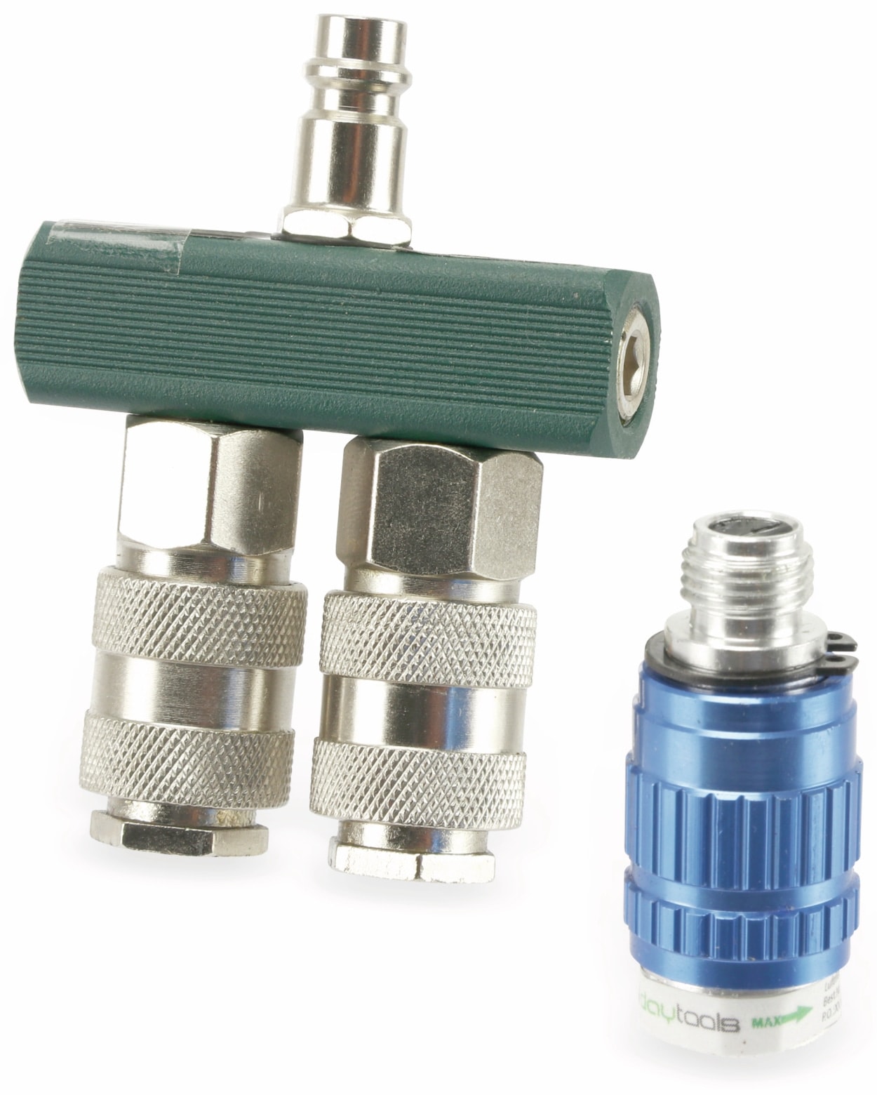 DAYTOOLS Druckluft-Verteiler DLV2, 2-fach, Luftmengenregler (¼")