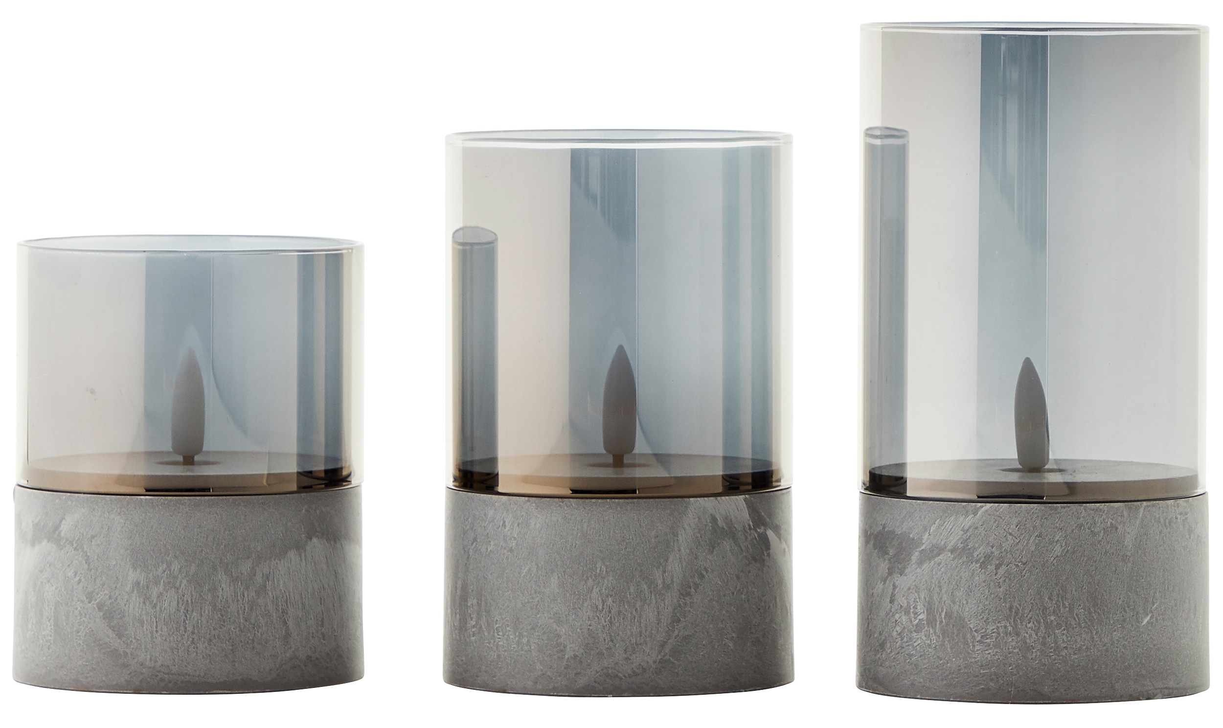 BRILLIANT LED Tischleuchten Kerzen Bougie, grau, rauchglas, 3 Stück BRILLIANT LED Tischleuchten Kerzen Bougie, grau, rauchglas, 3 Stück