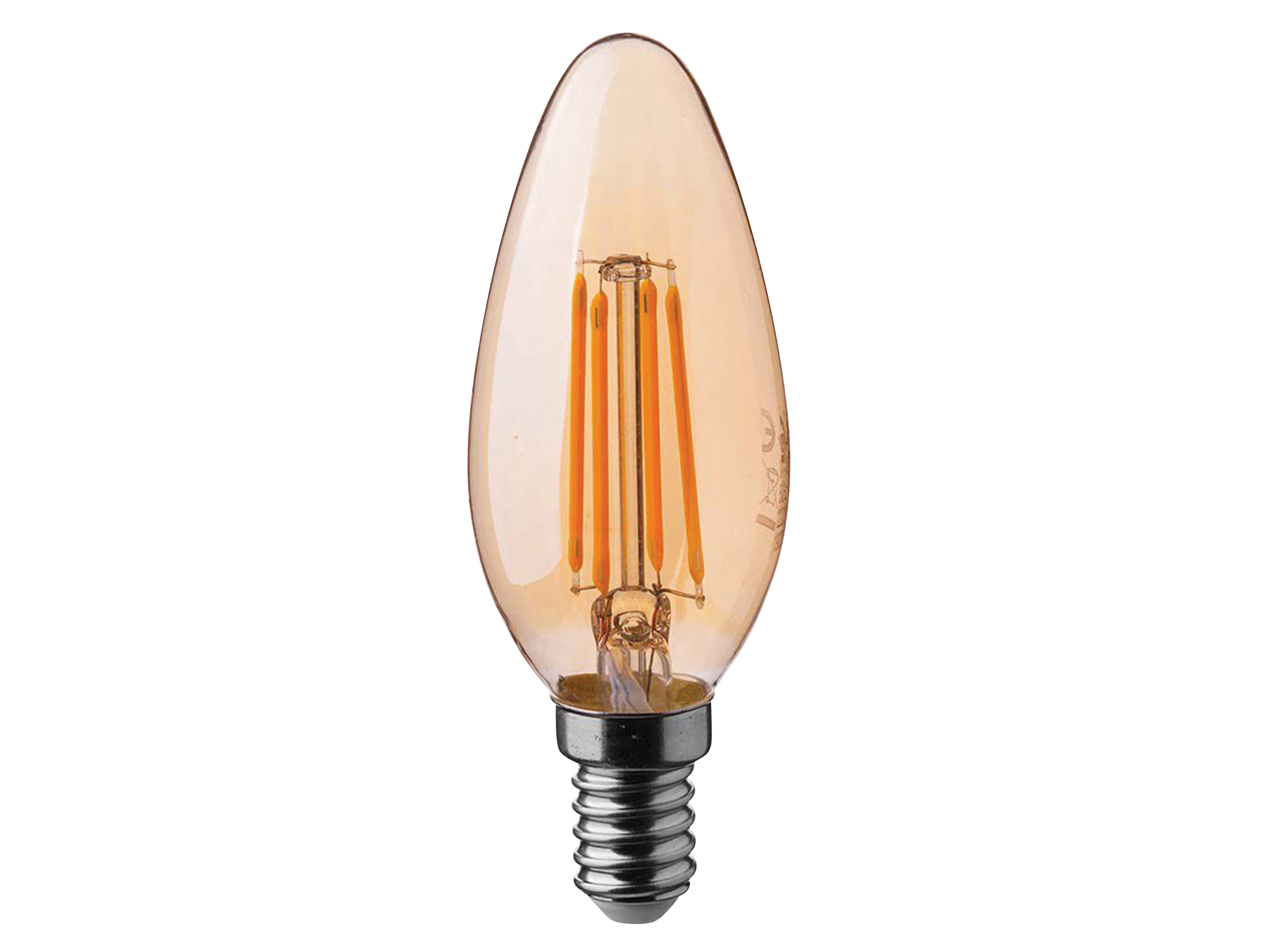 V-TAC LED-Filament-Lampe VT-1955-N, E14, EEK: F, 4W, 350lm, 2200K V-TAC LED-Filament-Lampe VT-1955-N, E14, EEK: F, 4W, 350lm, 2200K