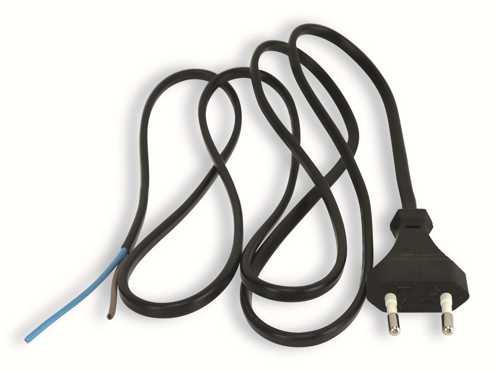 Euro-Netzkabel mit offenem Ende, 1,5 m, schwarz Euro-Netzkabel mit offenem Ende, 1,5 m, schwarz