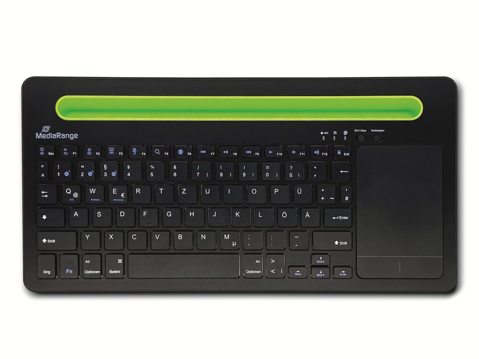 MEDIARANGE Funk-Tastatur MROS131. Multi-pairing, Touchpad, QWERTZ, schwarz MEDIARANGE Funk-Tastatur MROS131. Multi-pairing, Touchpad, QWERTZ, schwarz