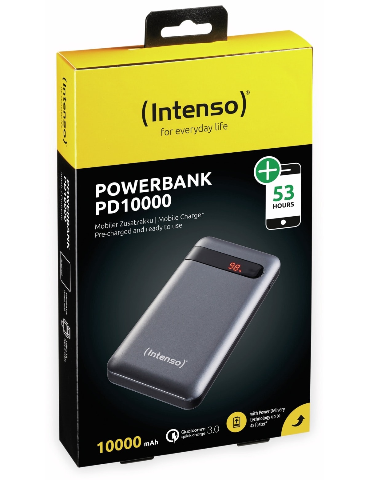 INTENSO USB Powerbank 7332330 PD10000, 10.000 mAh, schwarz