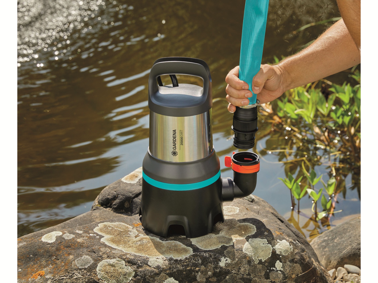 GARDENA Tauchpumpe 9044-20, Aquasensor, Schmutzwasser, 750 W, 20.000 l/h