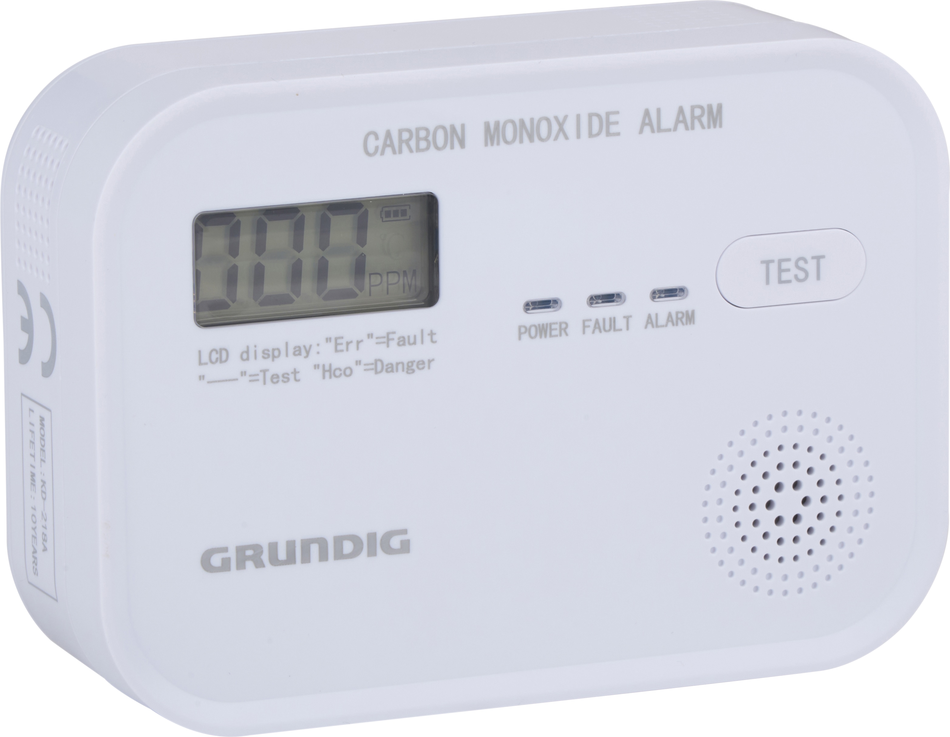GRUNDIG Kohlenmonoxid Melder, KD-218A Kohlenmonoxid Melder, Grundig, KD-218A