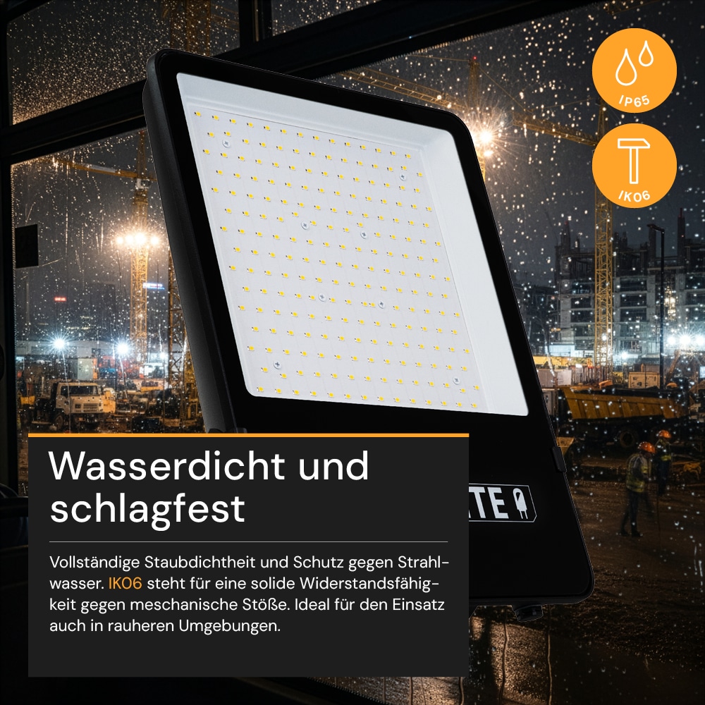 ENOVALITE LED-Fluter, EEK: E, 100W, 13000lm, 4000K, schwarz