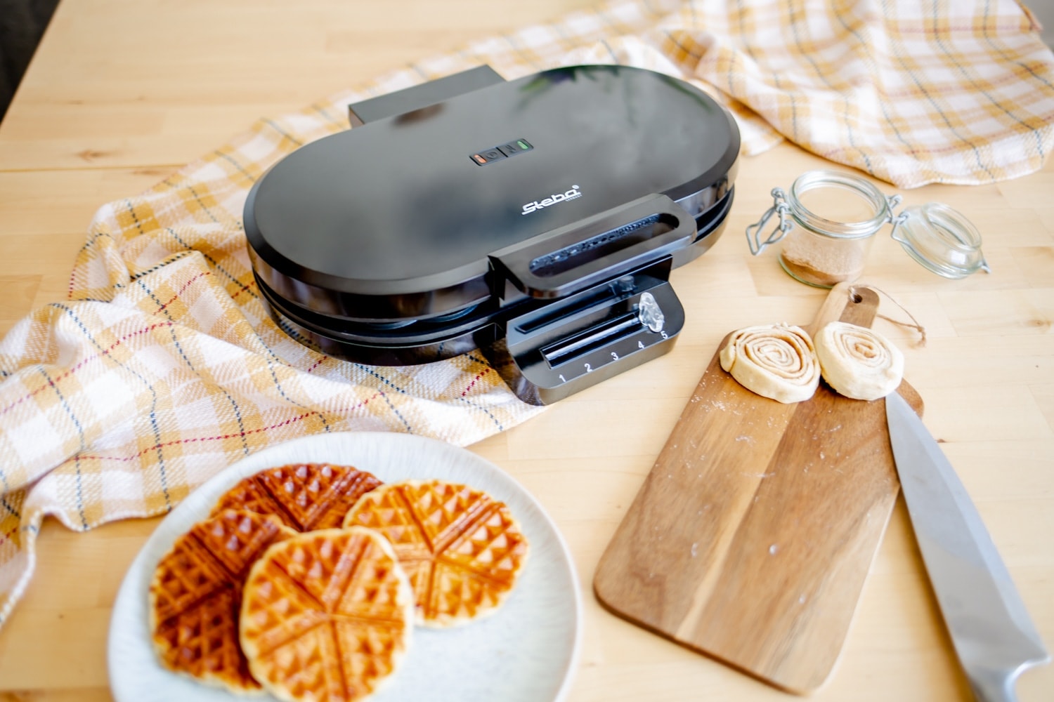 STEBA Doppel Waffeleisen WE 2, 2x5 Herzwaffeln, Ø15,5cm, antihaftbeschichtung STEBA Doppel Waffeleisen WE 2, 2x5 Herzwaffeln, Ø15,5cm, antihaftbeschichtung