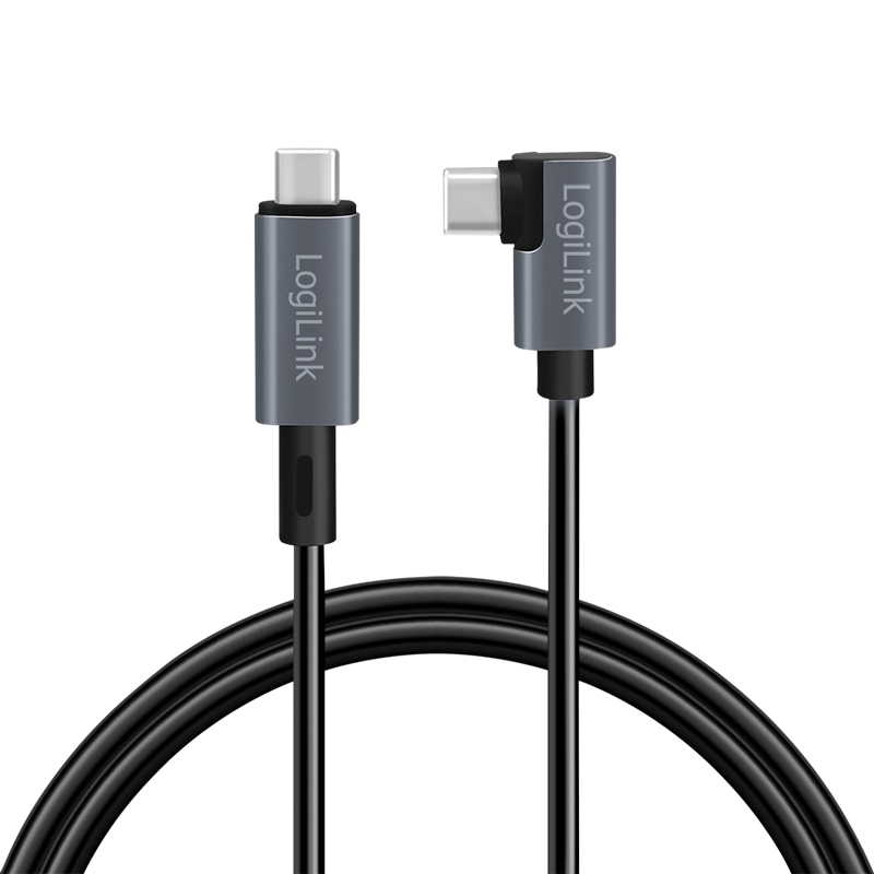 LOGILINK USB2.0 Typ-C CU0182, C/M 90°, PD, schwarz, 1,0m LOGILINK USB2.0 Typ-C CU0182, C/M 90°, PD, schwarz, 1,0m
