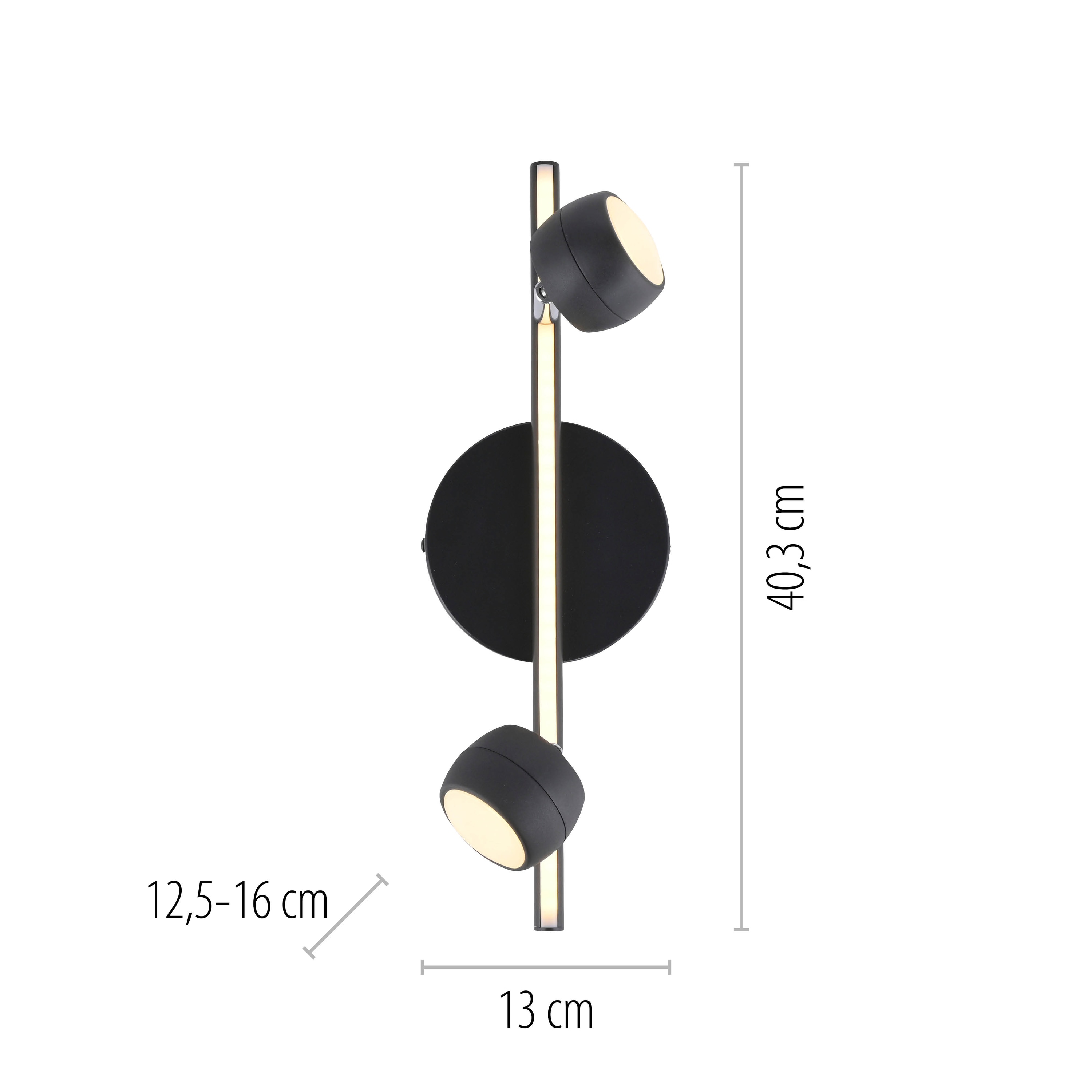 JUST LIGHT LED-Deckenleuchte 11401-18, 10,60W, 3000K, 1225lm, warmweiß, IP20, schwarz JUST LIGHT LED-Deckenleuchte 11401-18, 10,60W, 3000K, 1225lm, warmweiß, IP20, schwarz