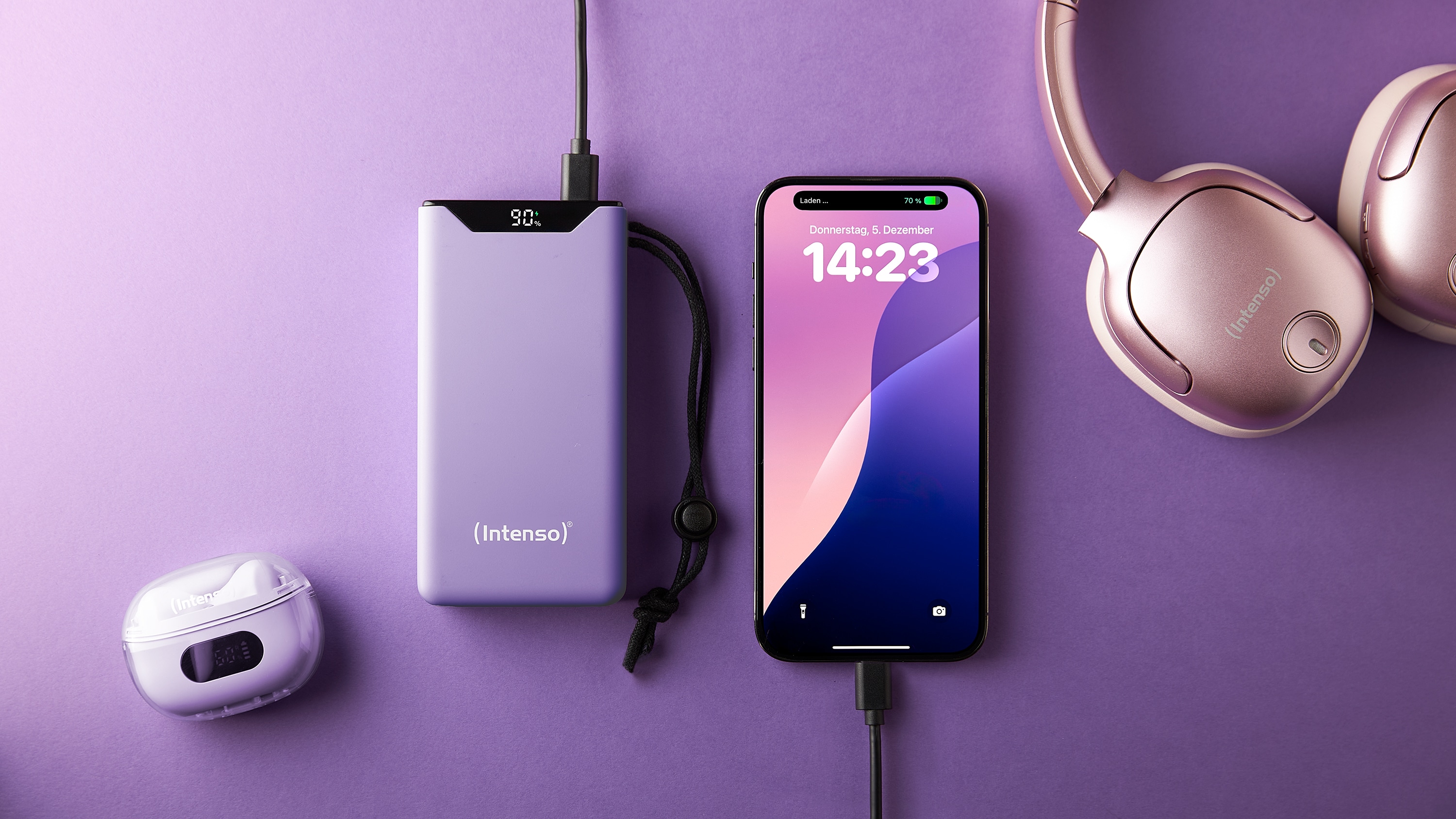 INTENSO USB Powerbank 7332053, F20000, 20.000mAh, 20 W, lila INTENSO USB Powerbank 7332053, F20000, 20.000mAh, 20 W, lila