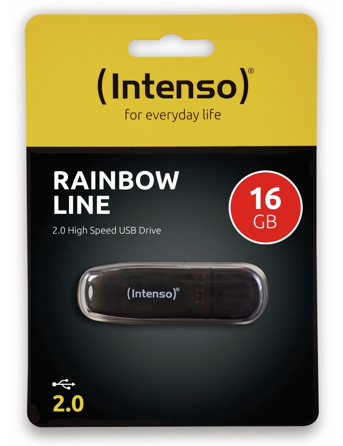 INTENSO USB-Stick Rainbow Line 3502470 USB 2.0 16GB schwarz/transparent INTENSO USB-Speicherstick Rainbow Line, 16 GB