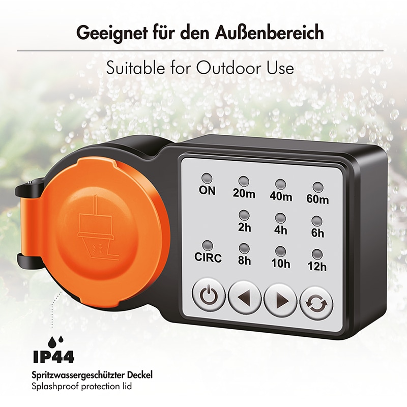 LOGILINK Outdoor Zeitschaltuhr ET0015, CEE 7/3, Timer, IP44, 3600 W, schwarz/orange Outdoor Zeitschaltuhr LOGILINK, CEE 7/3, Timer, IP44, 3600 W, schwarz/orange