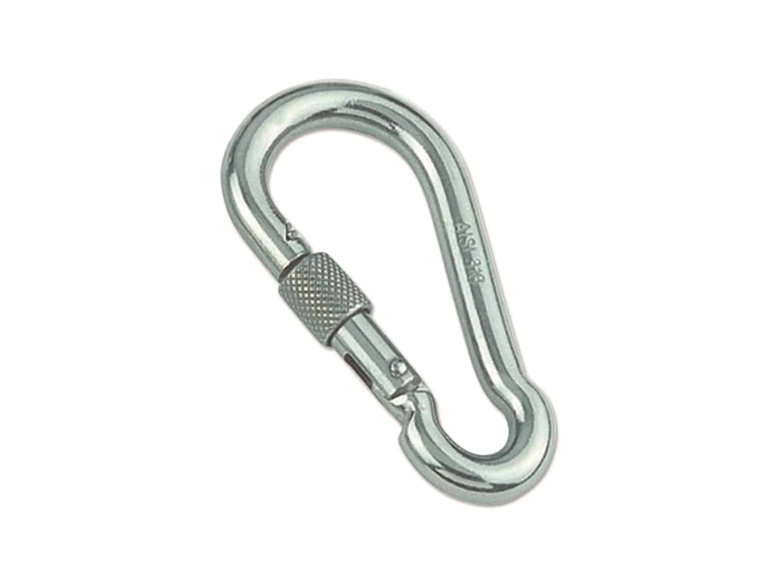MARINETECH Karabinerhaken, Edelstahl A4, 4x40 mm, mit Sicherheitsmutter, 4 Stück MARINETECH Karabinerhaken, Edelstahl A4, 4x40 mm, mit Sicherheitsmutter, 4 Stück