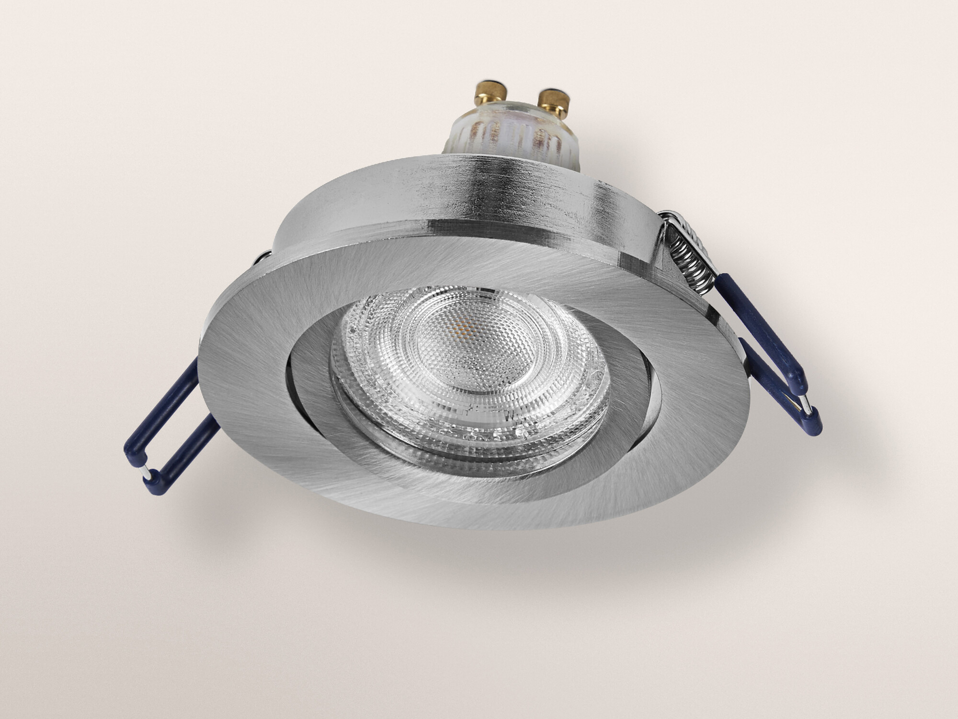 OSRAM LED-Einbauleuchte, GU10, 4,5W, 2700K, 400lm, warmweiß, IP20, Satin Nickel, 3er Set OSRAM LED-Einbauleuchte, GU10, 4,5W, 2700K, 400lm, warmweiß, IP20, Satin Nickel, 3er Set
